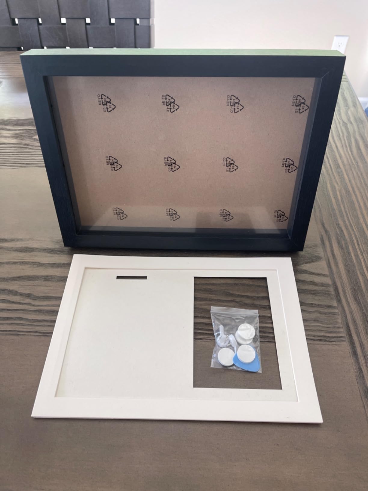 Hacaroa Medal Display Shadow Box, Single Medal and Photo Display Frame Case, Wood Marathon Medal Storage Box for Runners, All Sports Winners, Military Awards, Black customer photo 1