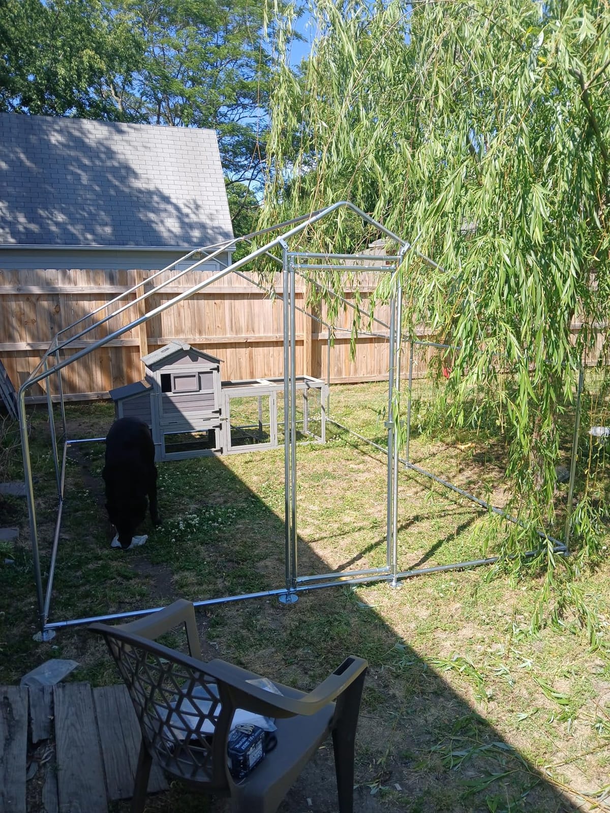 HEYTOWN Large Metal Chicken Coop Chicken Pen with Water-Resident and Anti-UV Cover Walk-in Poultry Cage Chicken Runs for Yard with Cover Duck Rabbit Dog House Outdoor customer photo 2
