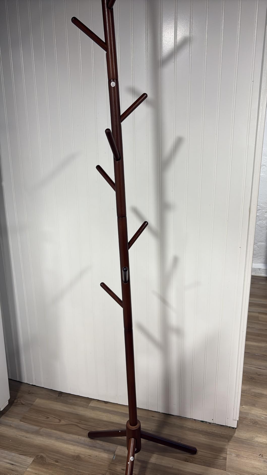 Simple Houseware Wooden Coat Rack Stand, Hall Tree with 9 Hooks, Walnut customer photo 2