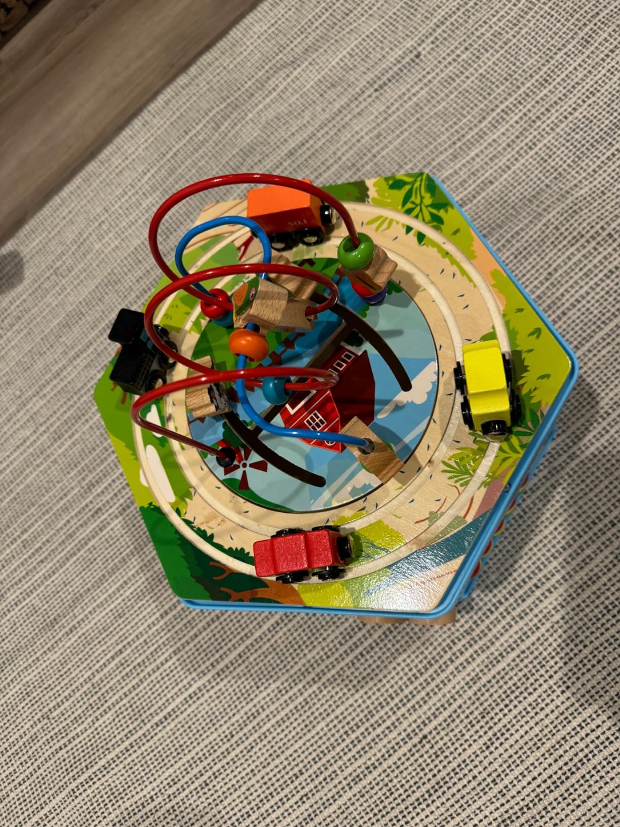 Wooden Activity Cube 9-in-1 Montessori Toys for 1+ Year Old Boys Girls Educational Learning Toys for Toddlers Age 1-2 One Year Old First Birthday Gift Bead Maze Magnetic Trains Track Shape Sorter customer photo 1