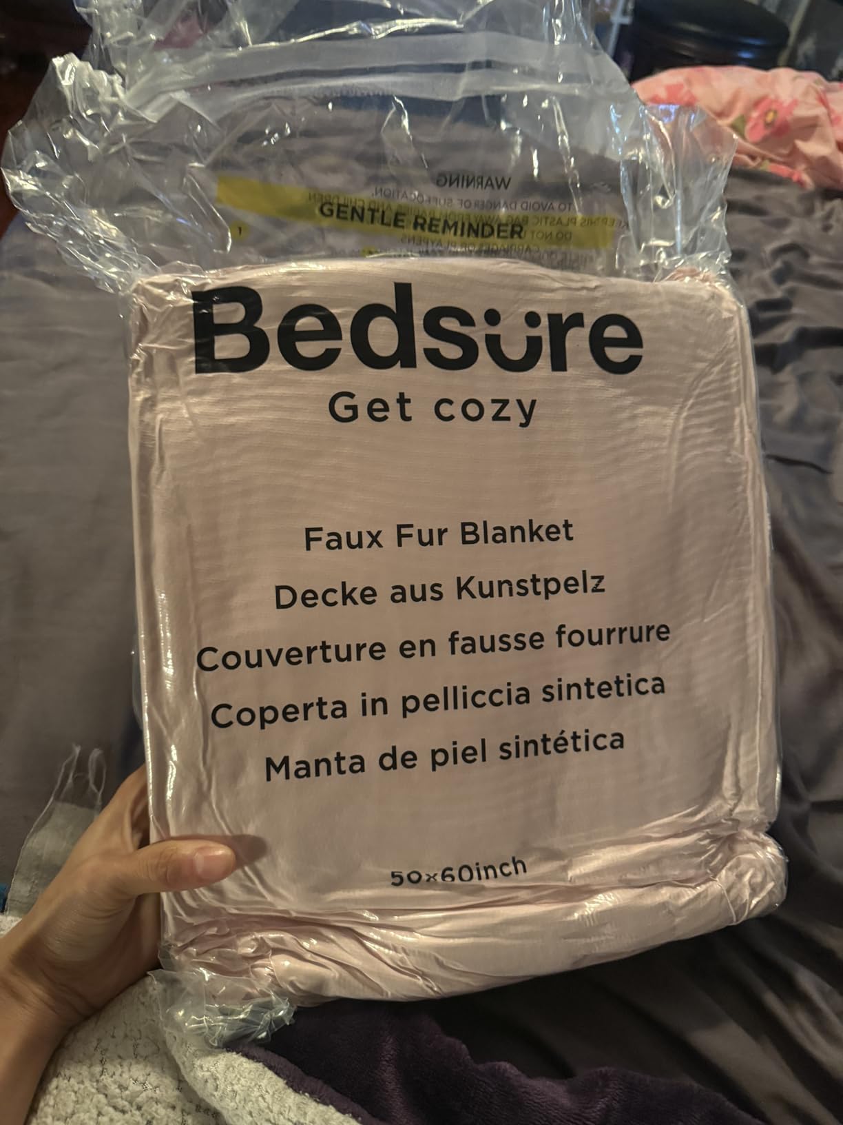 Bedsure Fluffy Bubble Faux Fur Throw XL Blanket, 50