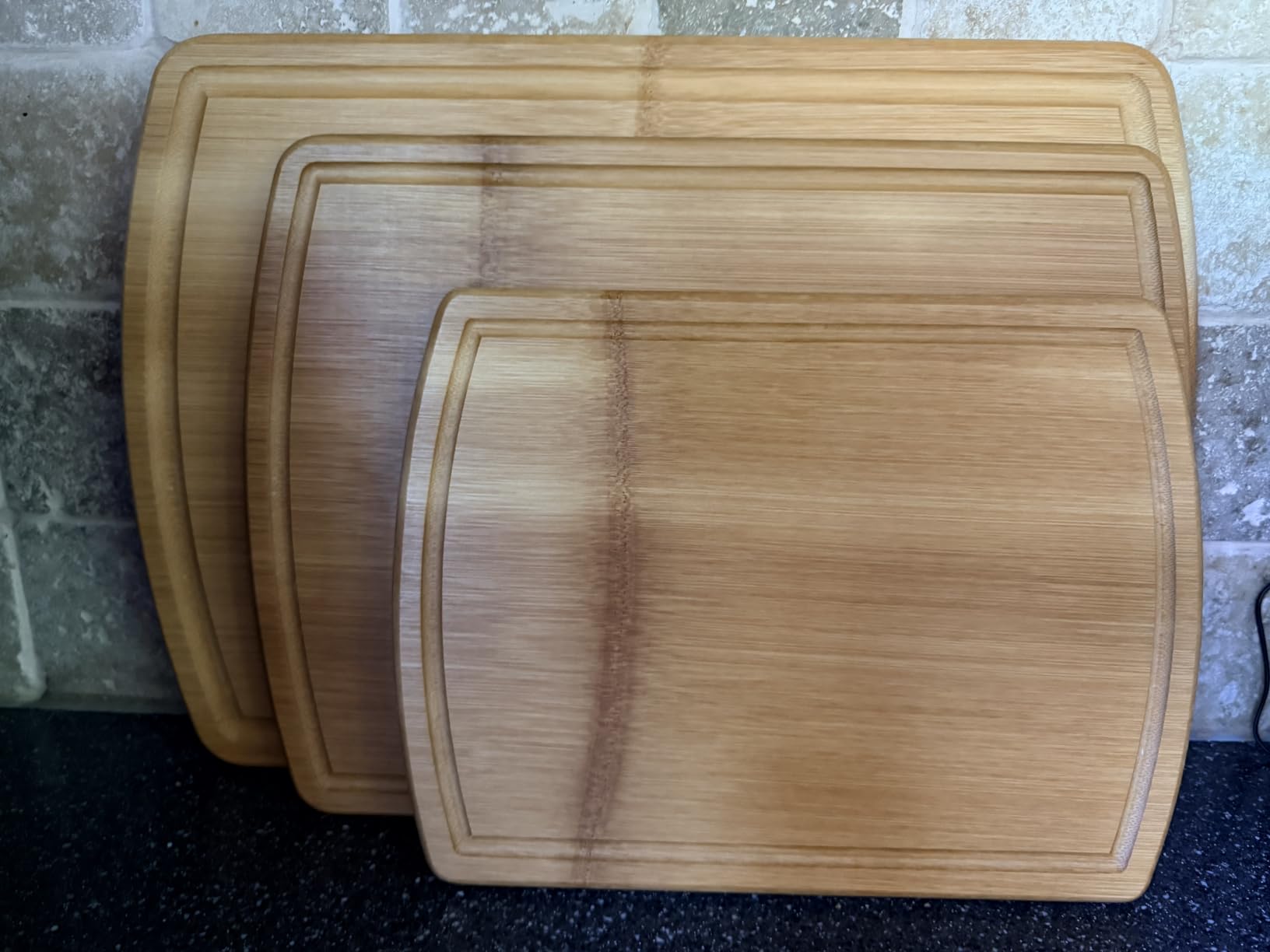 SAFEST Extra Large Bamboo Cutting Board Set of 3 with Glue-Free Surface Technology - Extra Spacious Wood Cutting Boards for Kitchen and XL Chopping Board Set - Replacements for Life customer photo 1
