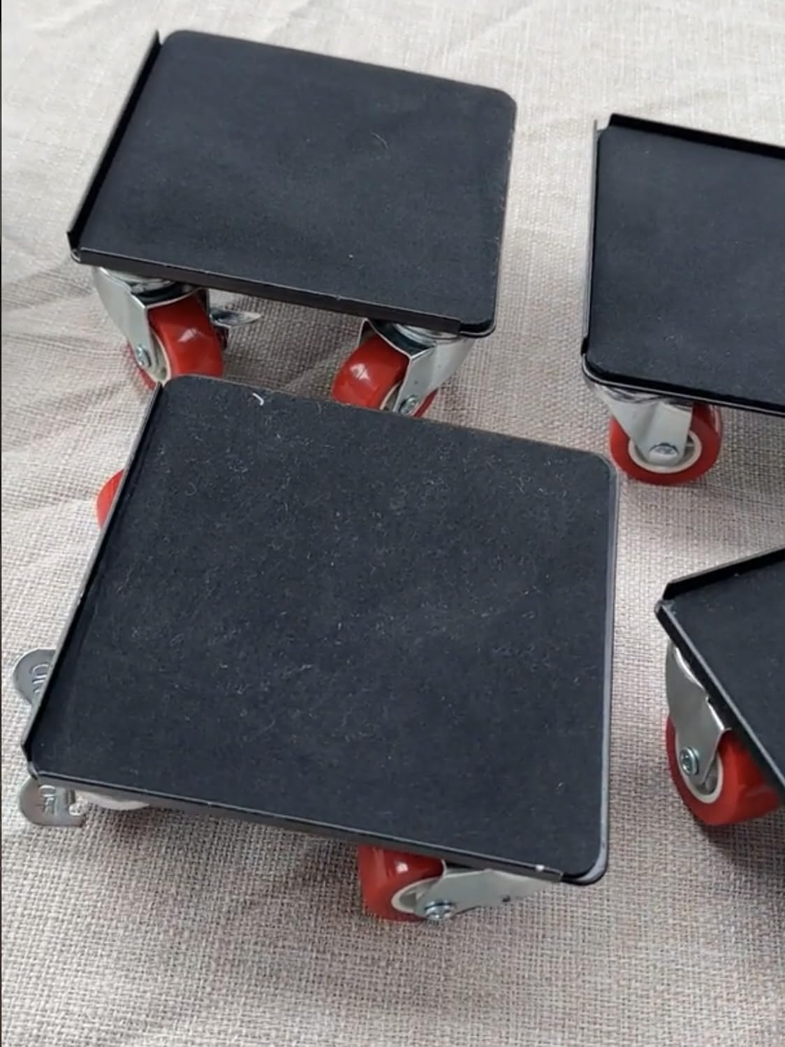 1,500 lb Capacity Furniture Dolly Set, 5.3-Inch Platforms, Red | Carbon Steel Dollies Feature Five Quiet Wheels, Including Locking Casters, Plus a Pry Bar for Washers, Sofas and Cabinets customer photo 2