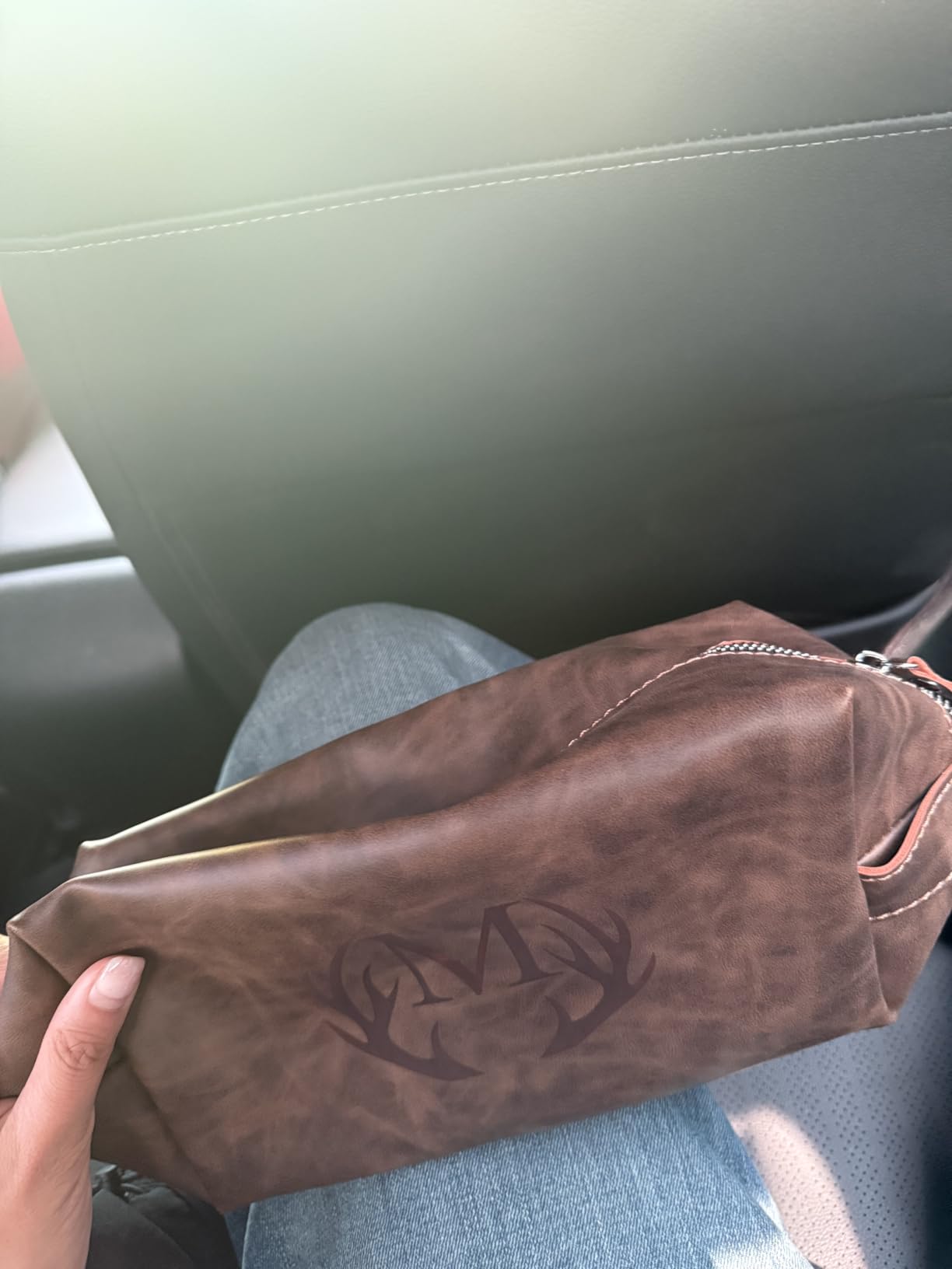 Unique Graduation Gifts Mens Travel Toiletry Bag for Him | PU Leather Waterproof Shaving Bag, Graduation Retirement Gifts for Him, Travel Essentials, College Graduates, Dark Brown customer photo 1