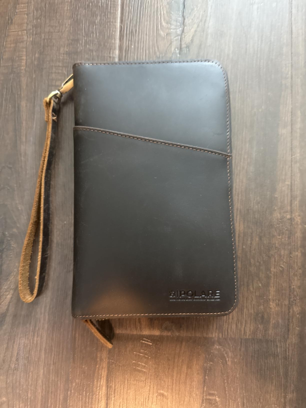 Polare Full Grain Leather Passport Holder Cover Case for Men and Women RFID Blocking Family Travel Wallet Holds 6 Passports (Dark Brown with AirTag Slot) customer photo 1