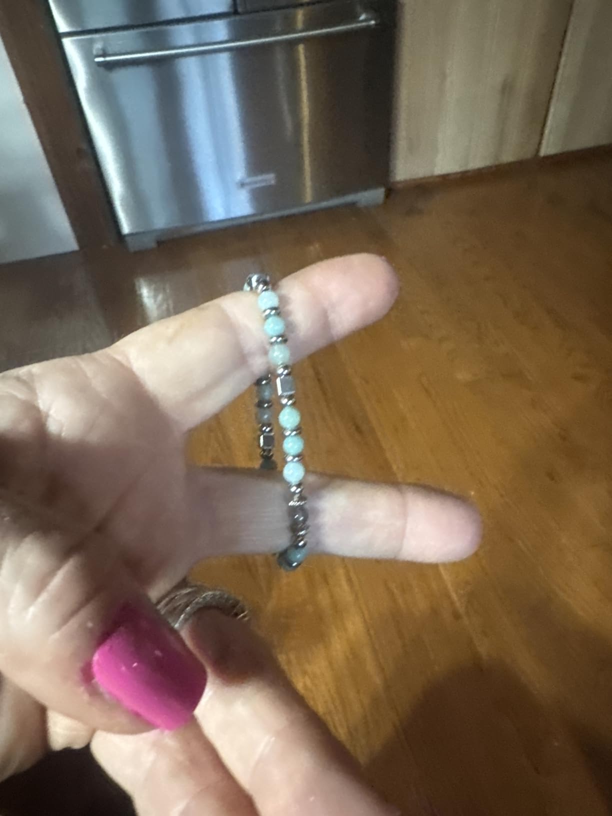 Gifts for Women Moonstone Bracelet, Amazonite Imperial Jasper Bracelets | Christmas Birthday Valentines Mothers Day Graduation Gifts Natural Stone Stainless Steel Beads Bracelets customer photo 2