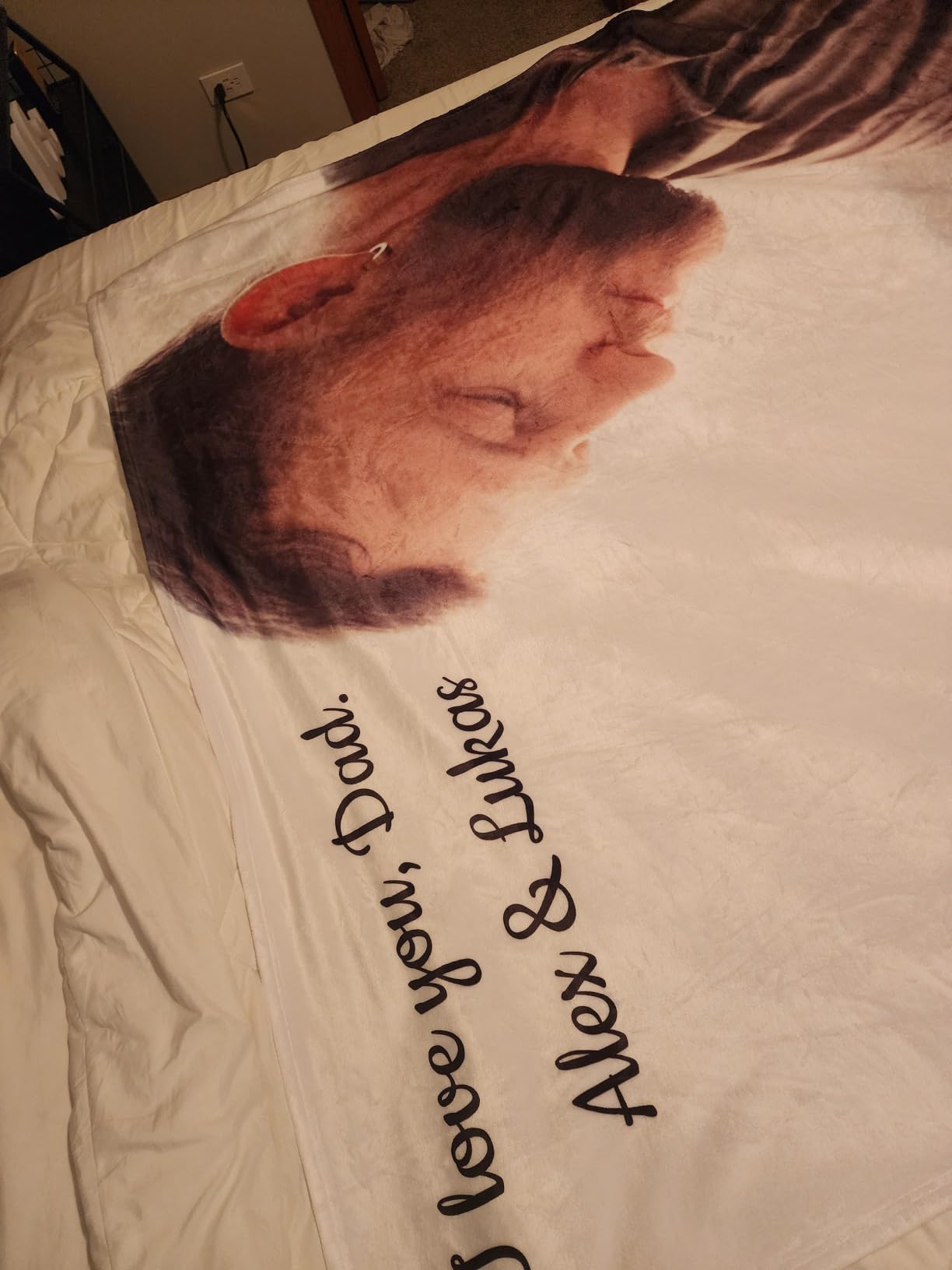 Printwoo Gifts for Dad Customized Blanket with Photo, Make a Personalized Fathers Day Blankets with Picture to My Dad Custom Memories Souvenir Throw Blanket for Best Daddy Ever customer photo 2