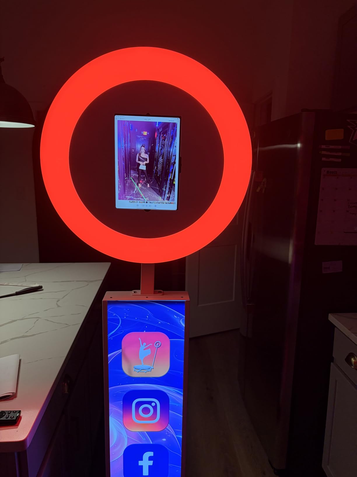 JIYANG Portable Photo Booth Compatible with Any iPad, Photo Booth Stand Shell with ChackTok PhotoBooth VIP 2 Month Member, Custom Logo, Perfect for Parties, Wedding and Events customer photo 2