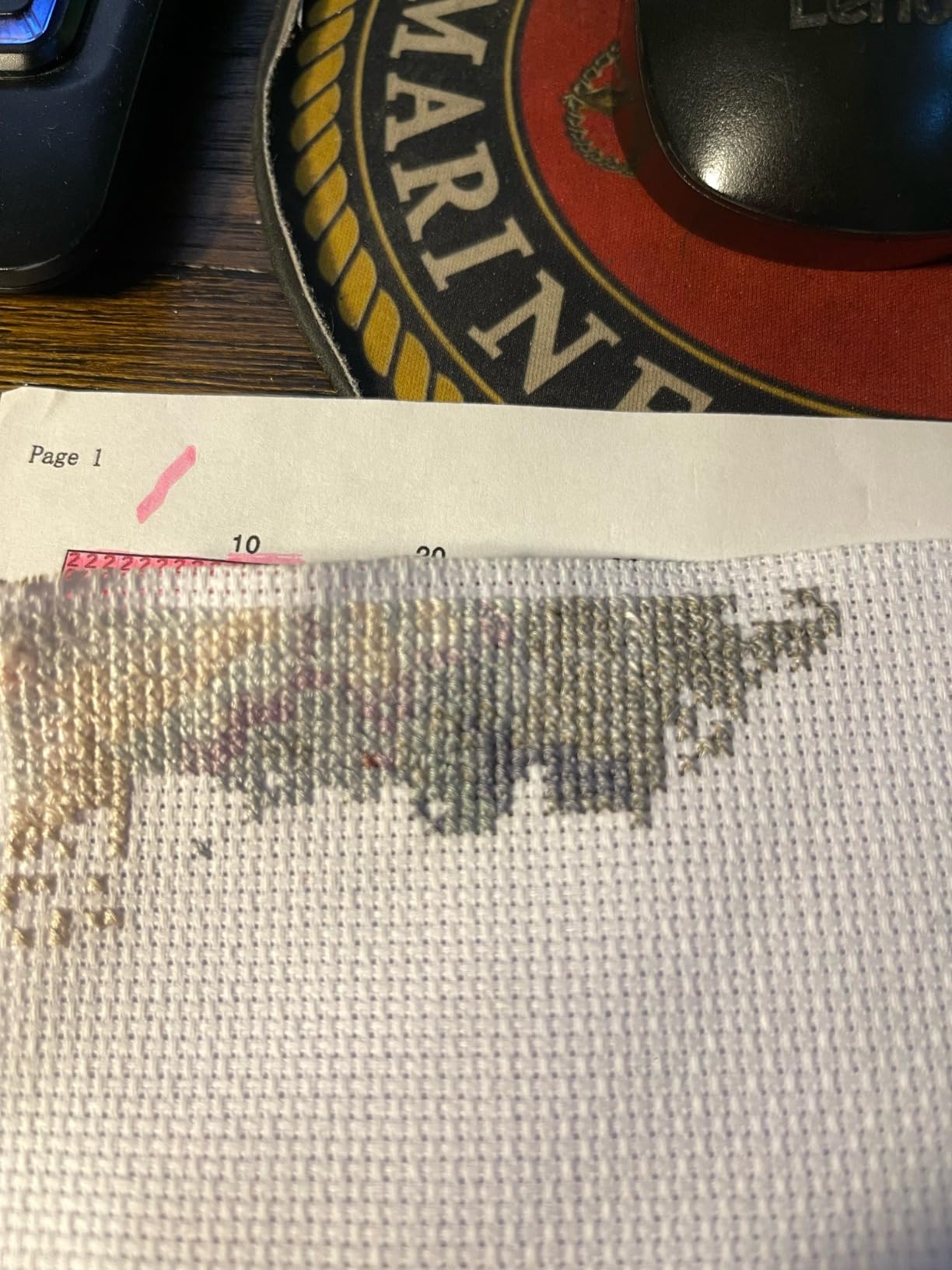Moohue Stamped Cross Stitch Kits for Adults 14 Count Printed Cross Stitch Kits for Beginners Animal Bear Forest Waterfall Cross Stitch Patterns Needlepoint kit customer photo 2