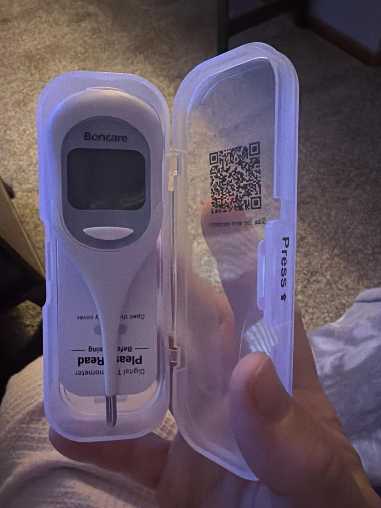 Boncare 9 Seconds Basal Body Thermometer for Ovulation (Rice-White) | Oral Thermometer for Adults and Kids - Accurate Rectal Thermometer, with Fever Alarm and Large Display customer photo 2