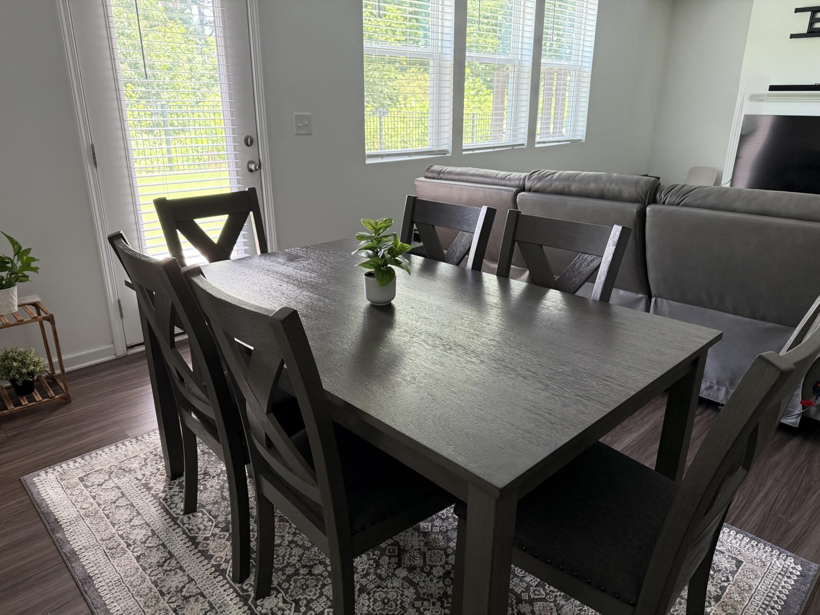 Signature Design by Ashley Blondon 7-Piece Wood Dining Table Set for 6 customer photo 1