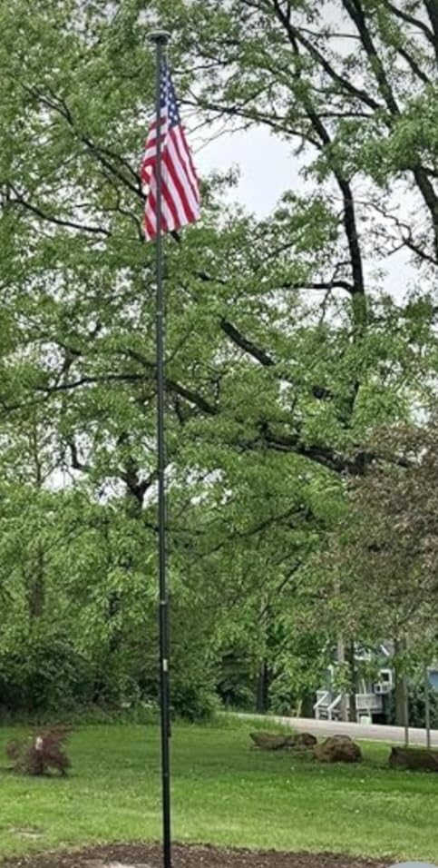 25FT Heavy Duty Flag Pole with Solar Light, Real 11 Gauge Aluminum, 2.4 inch Large Bottom Tube, In Ground Flagpole for Outside House, Residential & Commercial, Gift Box Packaging - 120MPH Wind Tested customer photo 1