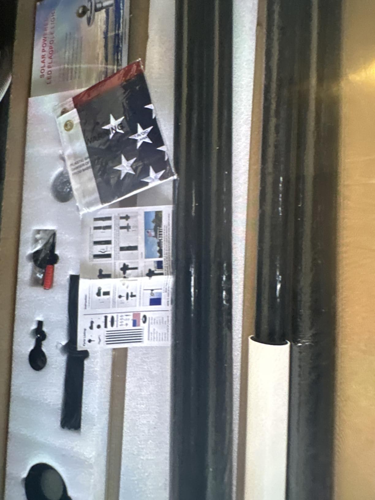 25FT Heavy Duty Flag Pole with Solar Light, Real 11 Gauge Aluminum, 2.4 inch Large Bottom Tube, In Ground Flagpole for Outside House, Residential & Commercial, Gift Box Packaging - 120MPH Wind Tested customer photo 2