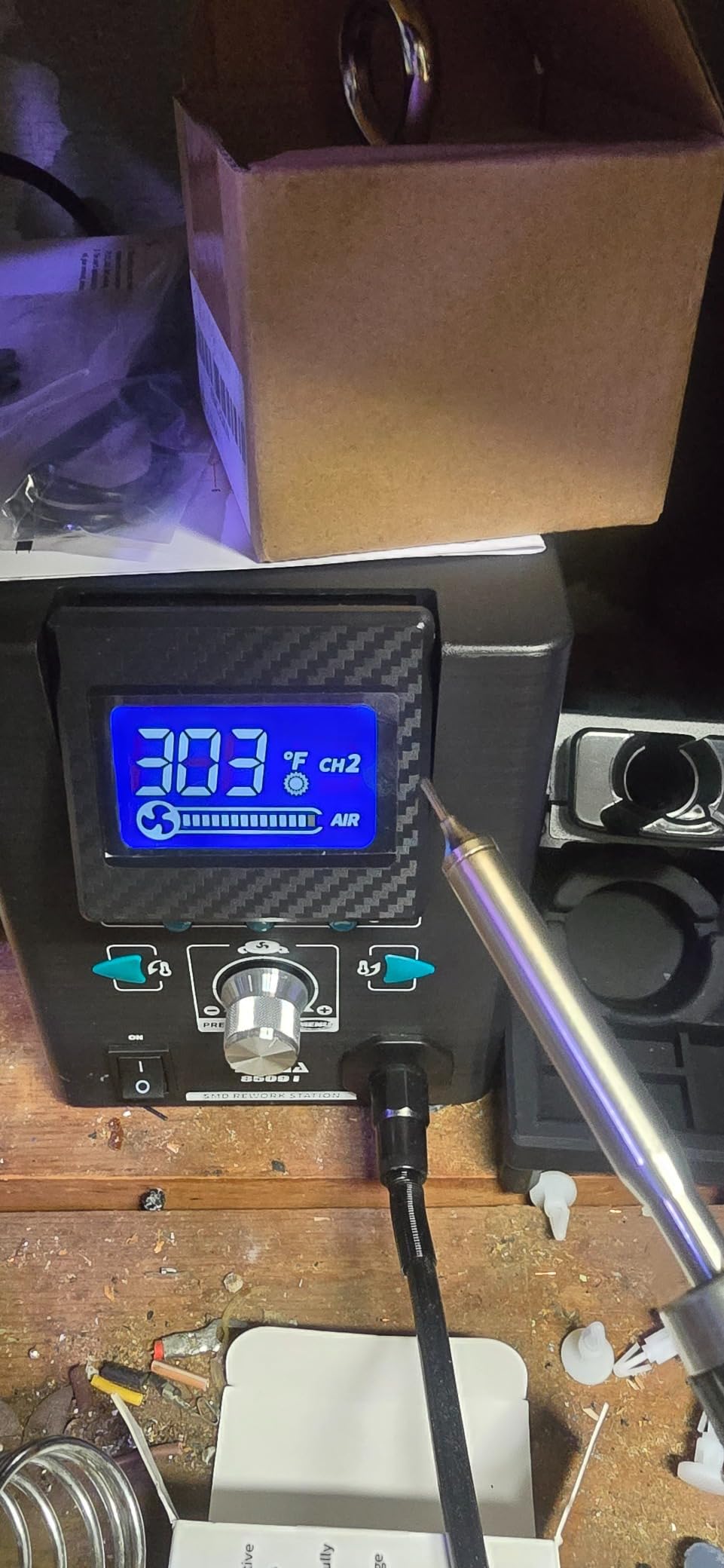 YIHUA 8509-I Precision Hot Air Rework Station - Rapid & Precise Heating, Tiltable Display, 3 Pre-set Channels, 8 Hot Air Nozzles for Micro Soldering SMD Rework & Repair customer photo 1