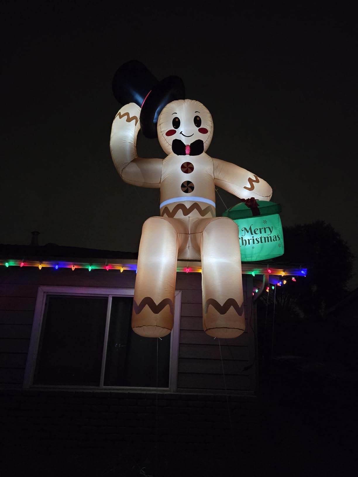 15FT Giant Christmas Inflatable Outdoor Decoration, Climbing Inflatables Santa Claus Decor Christma Blow Ups Outdoor with LED, Inflatable Christmas Decorations Outdoor for Yard Roof customer photo 2