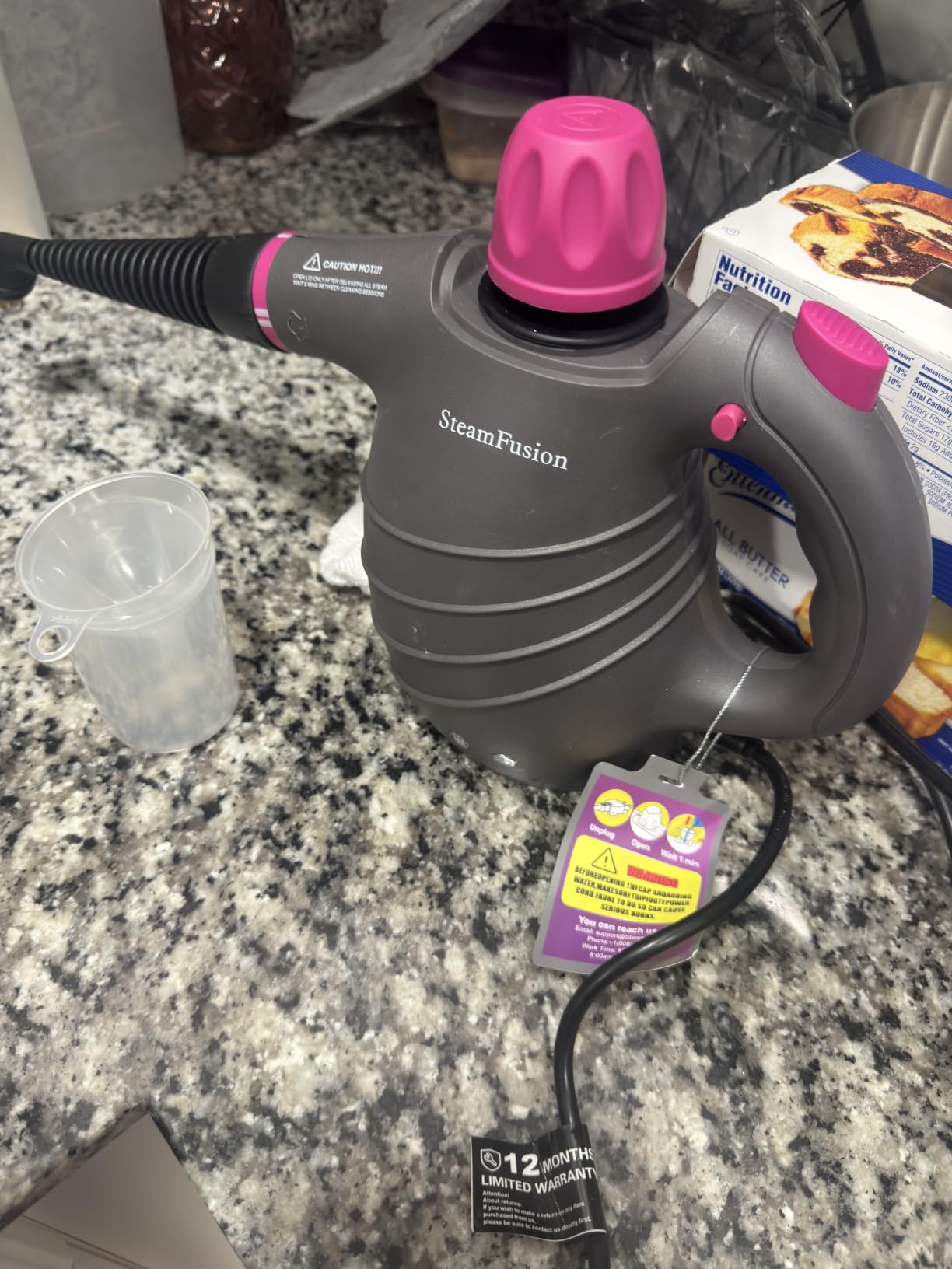 Pressurized Handheld Steam Cleaner with 10pcs Accessories & Safety Lock, Multi-Purpose Natural Deep Cleaning Steamer, Multi-Surface Steamer for Cleaning Home, Car, Upholstery, Grout and More customer photo 1