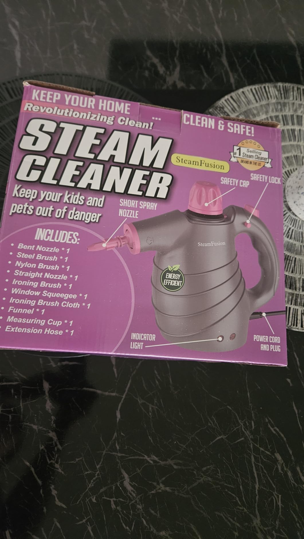 Pressurized Handheld Steam Cleaner with 10pcs Accessories & Safety Lock, Multi-Purpose Natural Deep Cleaning Steamer, Multi-Surface Steamer for Cleaning Home, Car, Upholstery, Grout and More customer photo 2