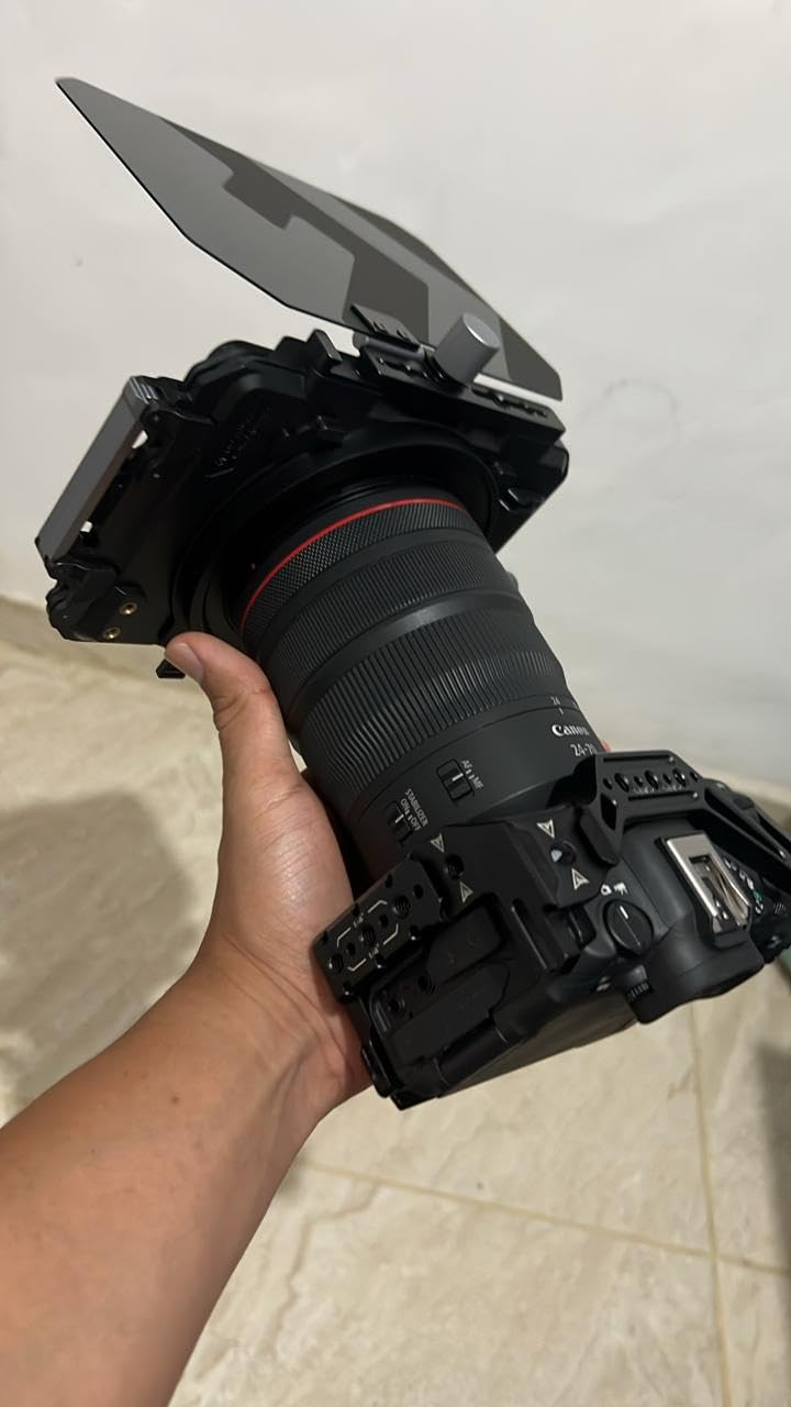 K&F CONCEPT Mini Matte Box, DSLR Mattebox with Carbon Fiber Top Flag Square Filters Trays, for 67/72/77/82/95mm Lenses, for 4x5.65 Square ND UV Filter/Circular Filter customer photo 1