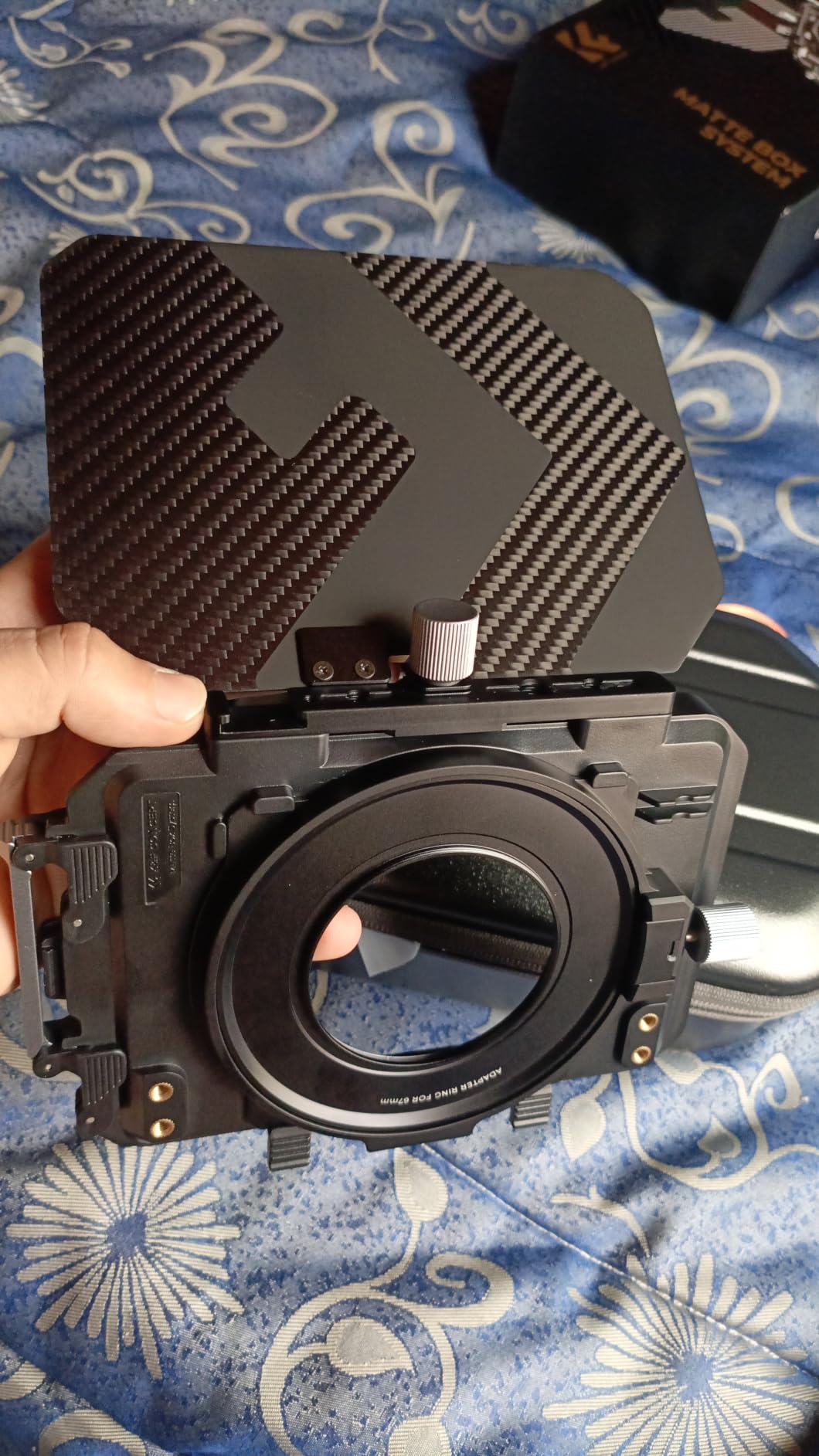 K&F CONCEPT Mini Matte Box, DSLR Mattebox with Carbon Fiber Top Flag Square Filters Trays, for 67/72/77/82/95mm Lenses, for 4x5.65 Square ND UV Filter/Circular Filter customer photo 2