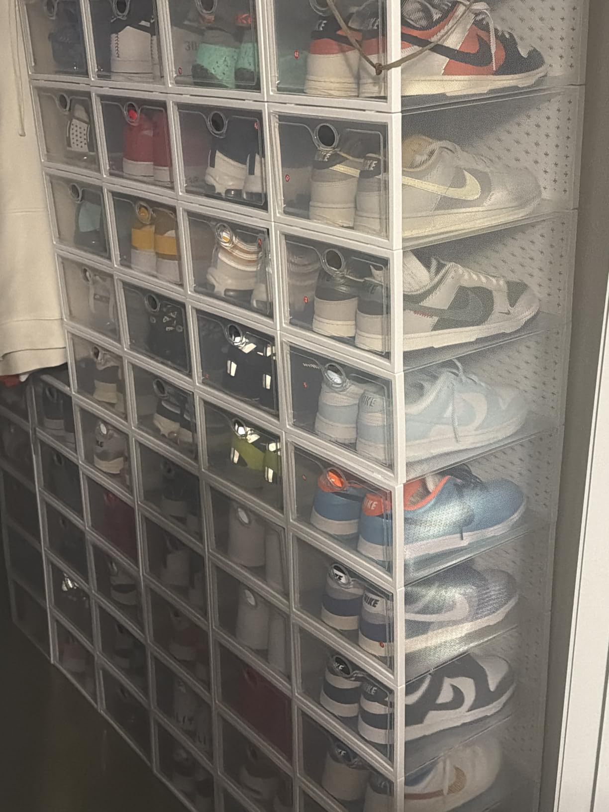 Pinkpum 15 Pack X-Large Shoe Storage Boxes, Clear Stackable Shoe Organizer, Fit US Size 11 customer photo 1