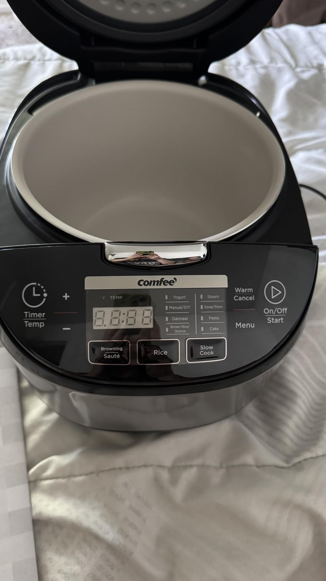 COMFEE' Rice Cooker with Fuzzy Logic, 11-Preset Modes, 6-Cups Uncooked Rice | 12 cups cooked, japanese rice cooker style, portable non-stick rice maker, steamer, fast, grain cooker, 24-hour delay timer customer photo 1