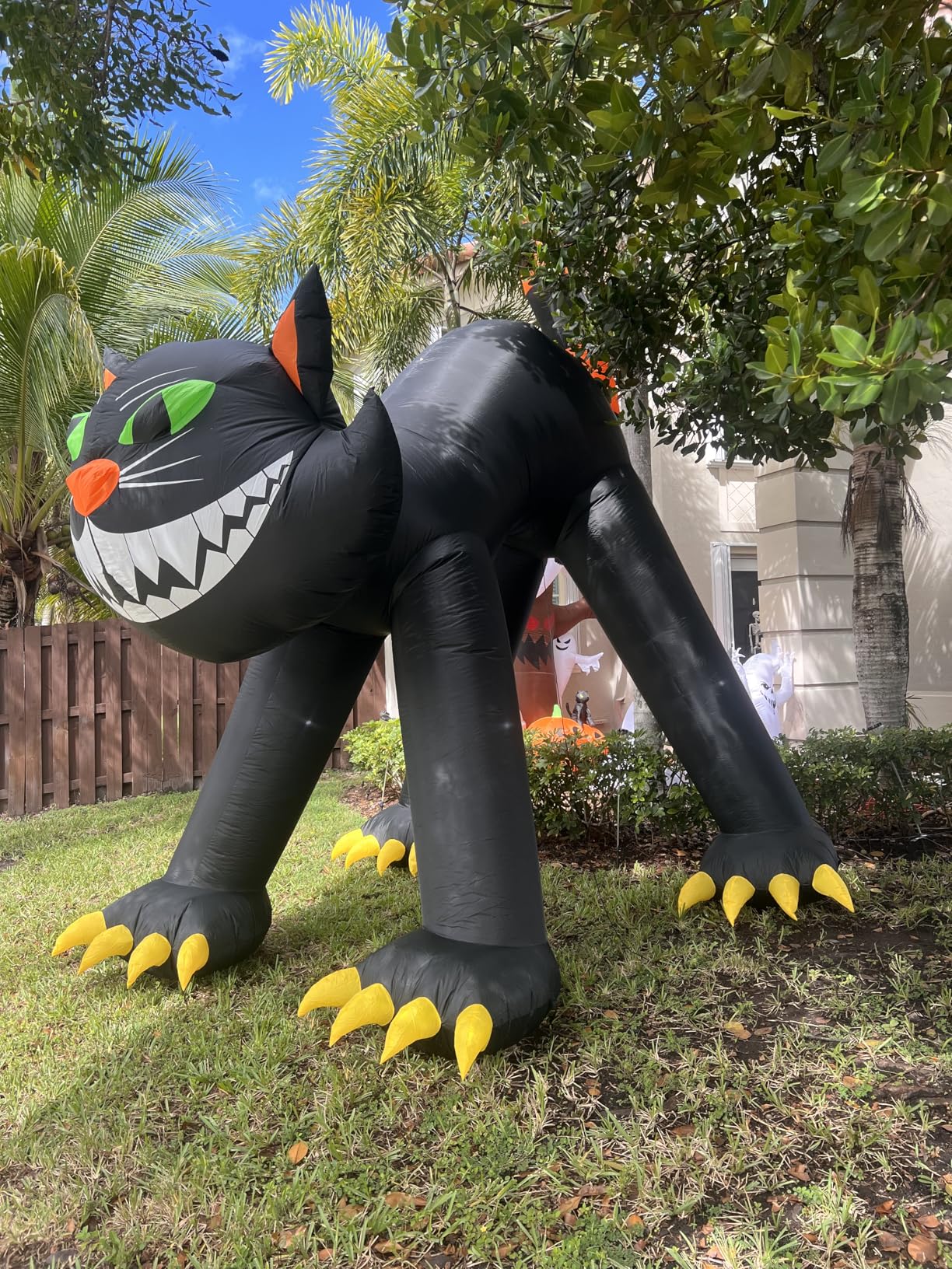 14FT Giant Halloween Inflatable Black Cat, Blow up Halloween Decoration Built-in 7 LED for Halloween Decoration Outdoor Indoor Home Party Supplies Halloween Lawn Decor customer photo 2