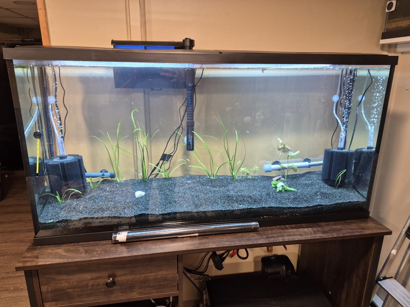 XCNO Black Aquarium Background Fish Tank Film, Static Cling, 23.6 x 11.8 in (Glue-Free, Reusable) customer photo 2