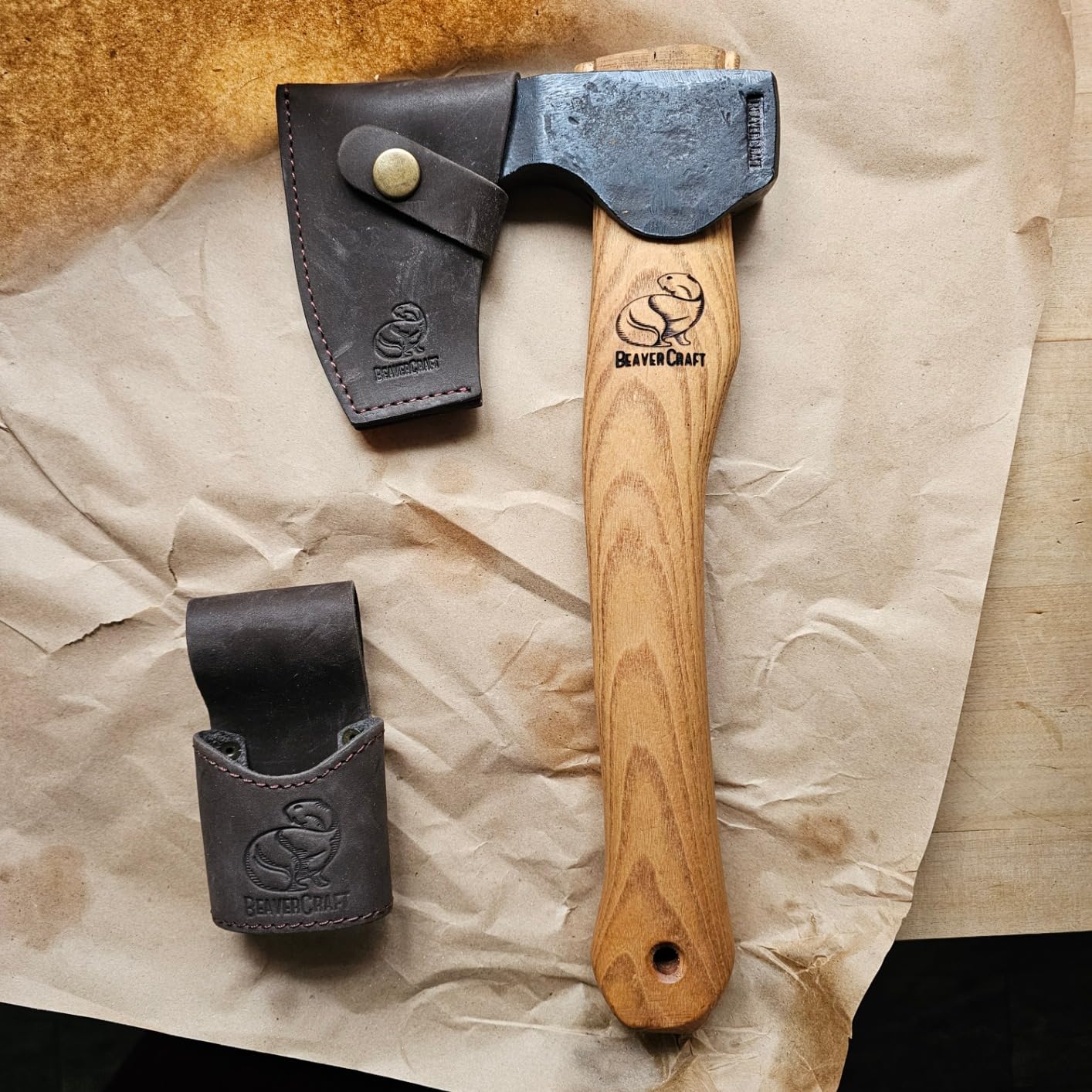 BeaverCraft Bushcraft Hatchet Wood Carving Axe AX6 - Forged Camping Axes & Hatchets - Wood Chopping Axe, Hand Gardening Axes for Splitting - Backpacking Hatchet customer photo 1