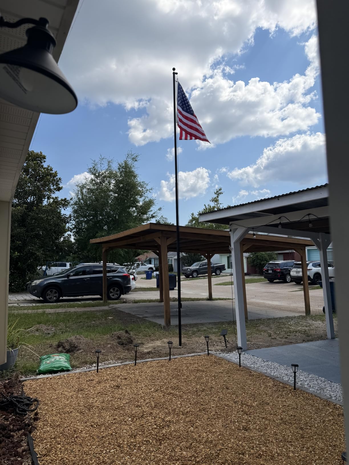 20FT Heavy Duty Flag Pole, 12-Gauge Aluminum, 100MPH Wind Tested | Extra Thick Residential & Commercial Flagpole Kit for Outside House - Includes USA Flag & All Hardware to Fly Two Flags customer photo 2