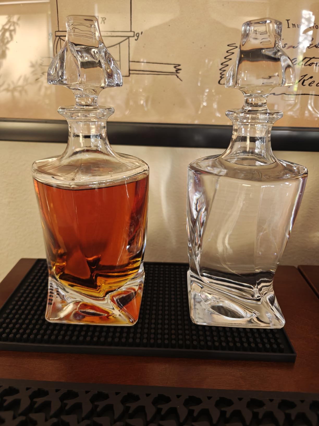 Square 25Oz Whiskey Liquor Decanter Set With 2 Glasses in Box | Decanter Set for Scotch Liquor, Whiskey Wine Bourbon Suit for Men and Women Father Coworkers Lovers customer photo 2