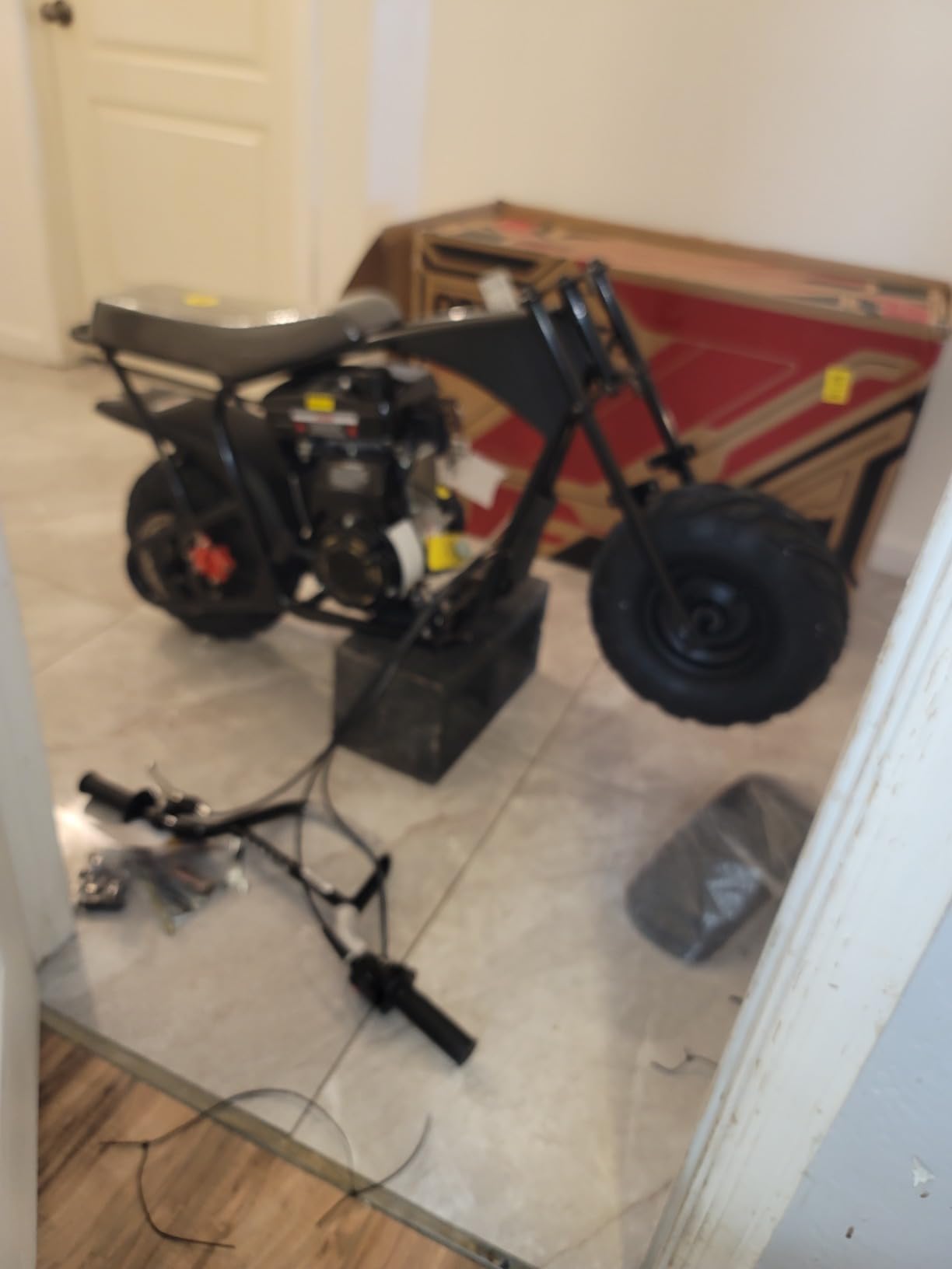 BRM100 Mini Dirt Pit Bike 105cc 4-Stroke Off Road for Teens Adults 220 LBS | 3.5HP EPA-Approved Engine, Up To 30 Mph, Rear Disc Brake, 145/70-6 Knobby Fat Tires, Pull-Start, 90% Assembled, Black, Basic customer photo 1