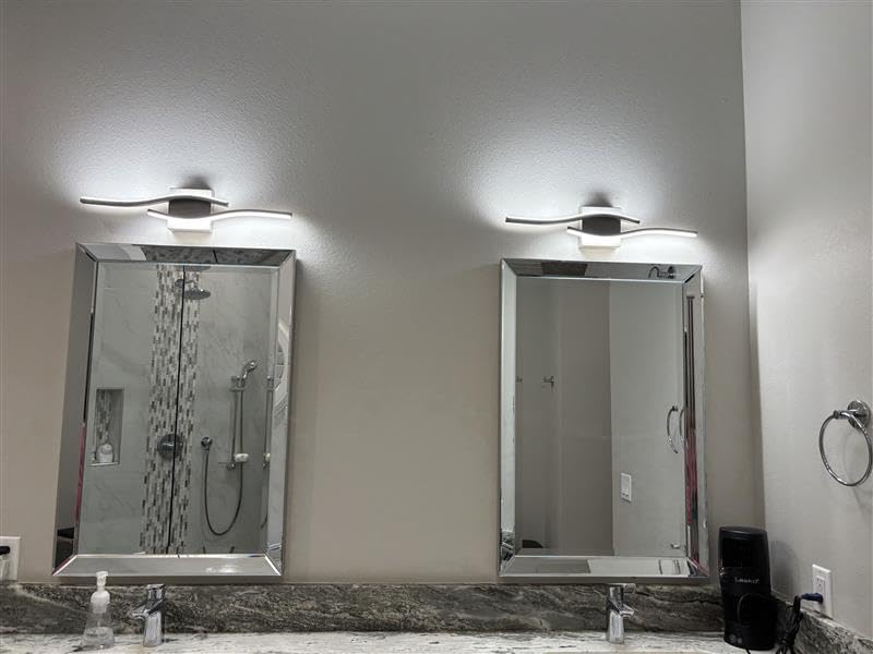 Joossnwell Brushed Nickel Bathroom Vanity Lights Fixtures Over Mirror 5CCT Dimmable Bathroom Light Fixture Modern Vanity Lighting Bar Led Bath Vanity Light 23 Inch Wall Lamp customer photo 2