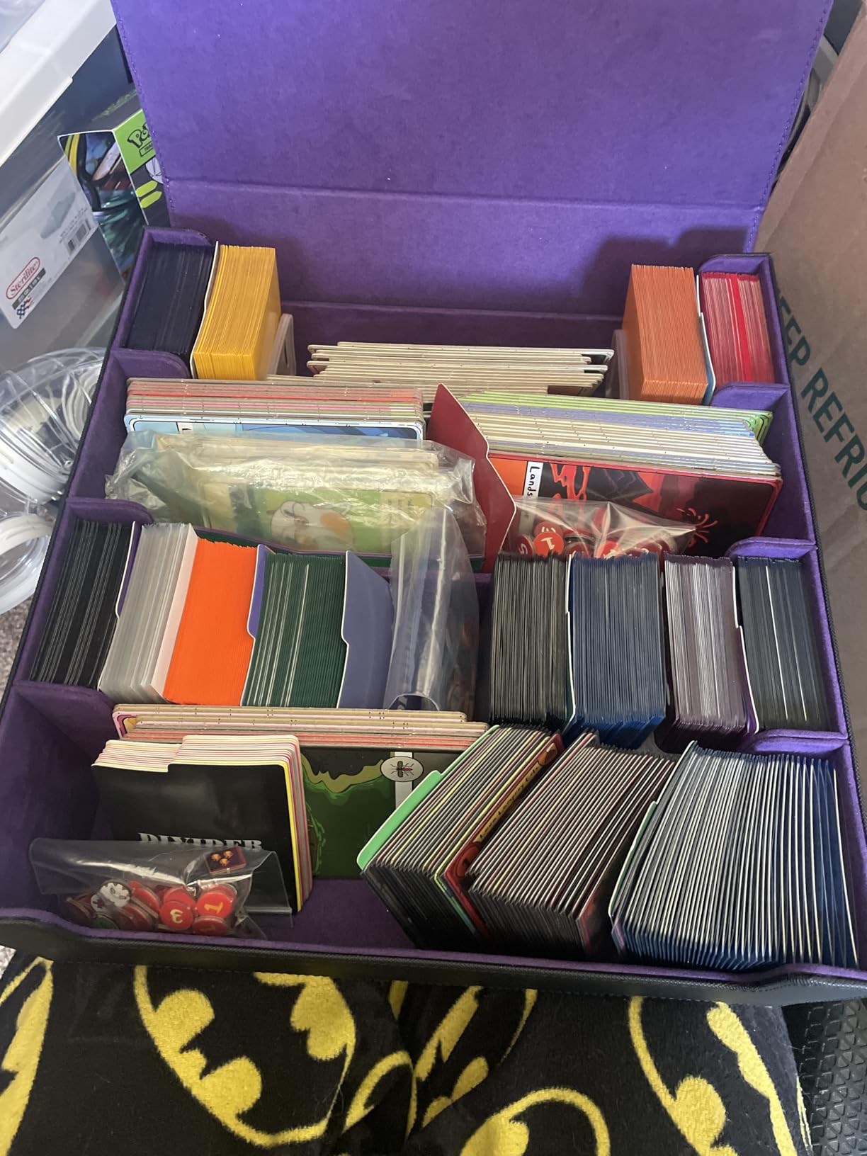 MoKo Trading Card Storage Box for MTG, 3000+ Card Organizer, Black Blue | MTG Deck Box, w/ 24 Colorful Dividers & 4 Card Supporters, MTG Card Storage for Magic Game, TCG, PTG Baseball and Sport Cards customer photo 2