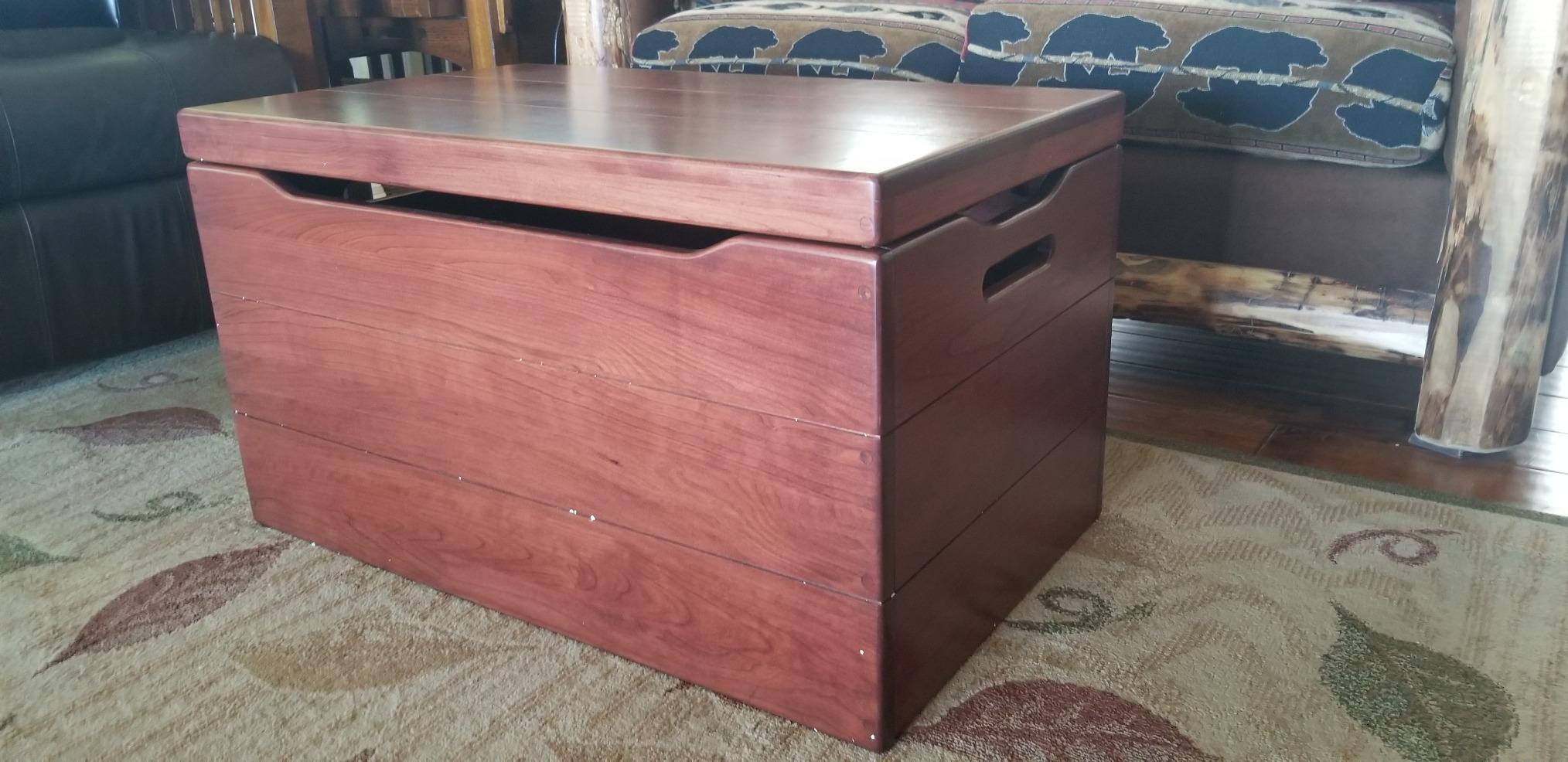 Amish Made Wooden Storage Chest Trunk Box with Lid and Handles for Bedroom, Blanket, Clothes, Anti-Slam Hinges, Handmade, Rustic, Cedar Wood, Natural Stain, 36