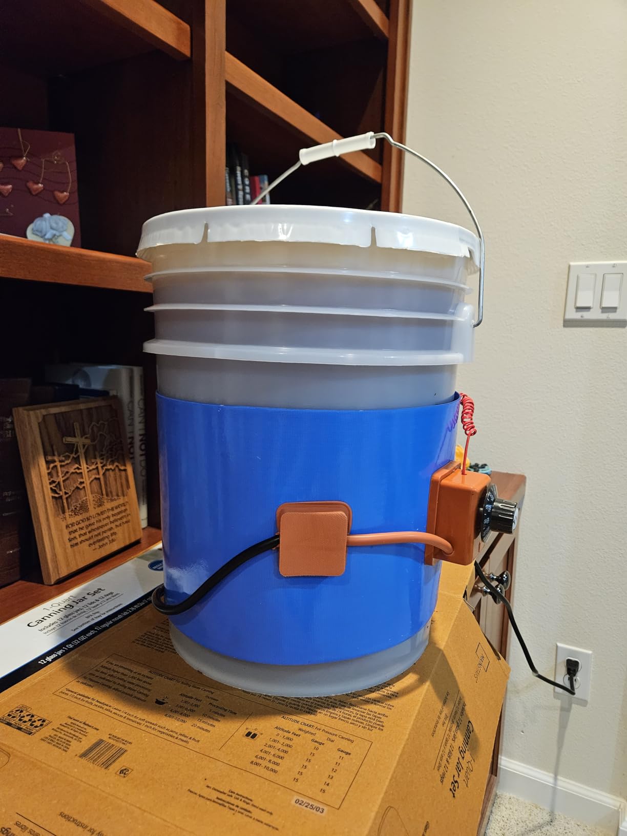 5 Gallon Honey Bucket Heater with 86°F-302°F Twist Thermostat | Metal Drum Heater for Oil, Resin & Honey Pail, 34