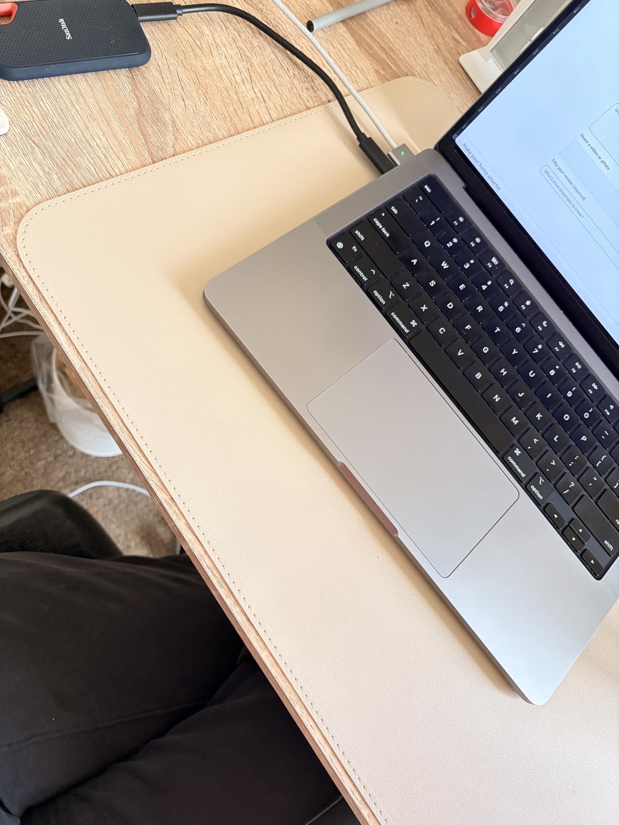 Leather Desk Pad Protector - 48 x 24 Computer Mat, Large Mouse Pad, Non-Slip, Waterproof PU Leather Blotter, Desk Cover for Office and Home (Midnight Blue) customer photo 1