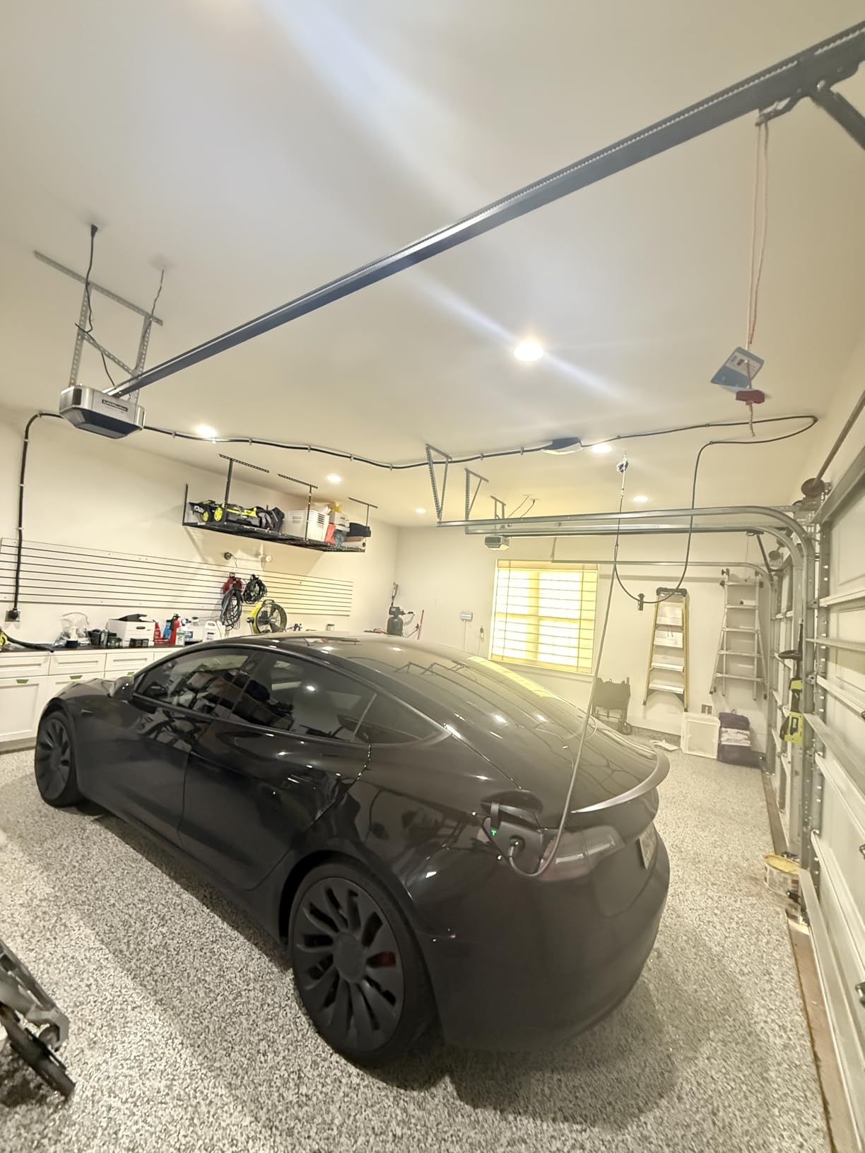 ChargeFlex USA Made Original Universal EV Overhead Retractable Cable Organizer Management System for Tesla and Other EVs - for All Level 2 Chargers - Mounts to Ceiling and Wall - Reinforced Steel Cord customer photo 1