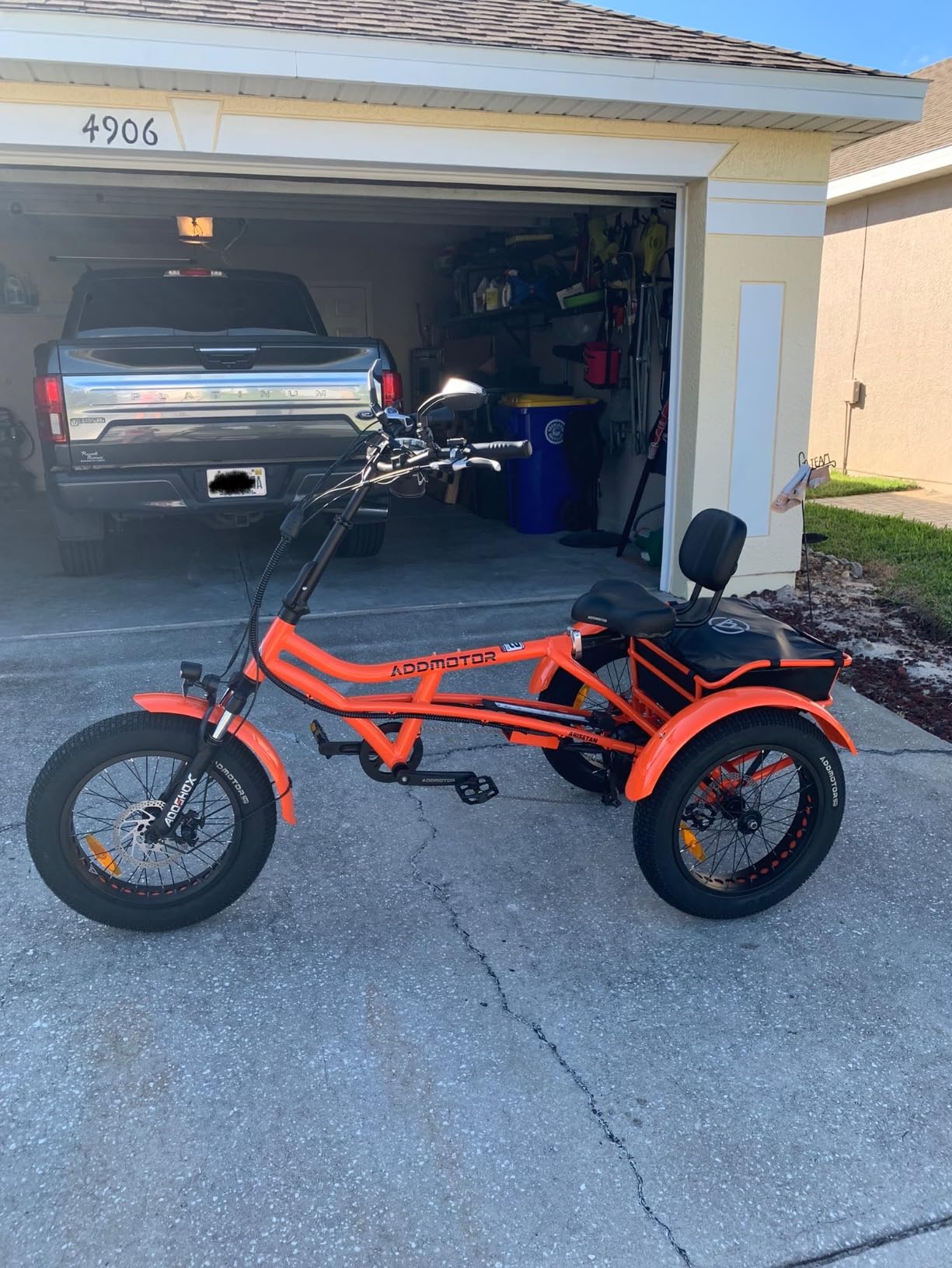 ADDMOTOR ARISETAN M-360 Electric Tricycle for Adults, UL2849 3 Wheel Electric Bicycle, 750W 85Mi 48V 20Ah 380LBS 20'' Semi-Recumbent E-Trike, Parking Brake, Differential customer photo 2