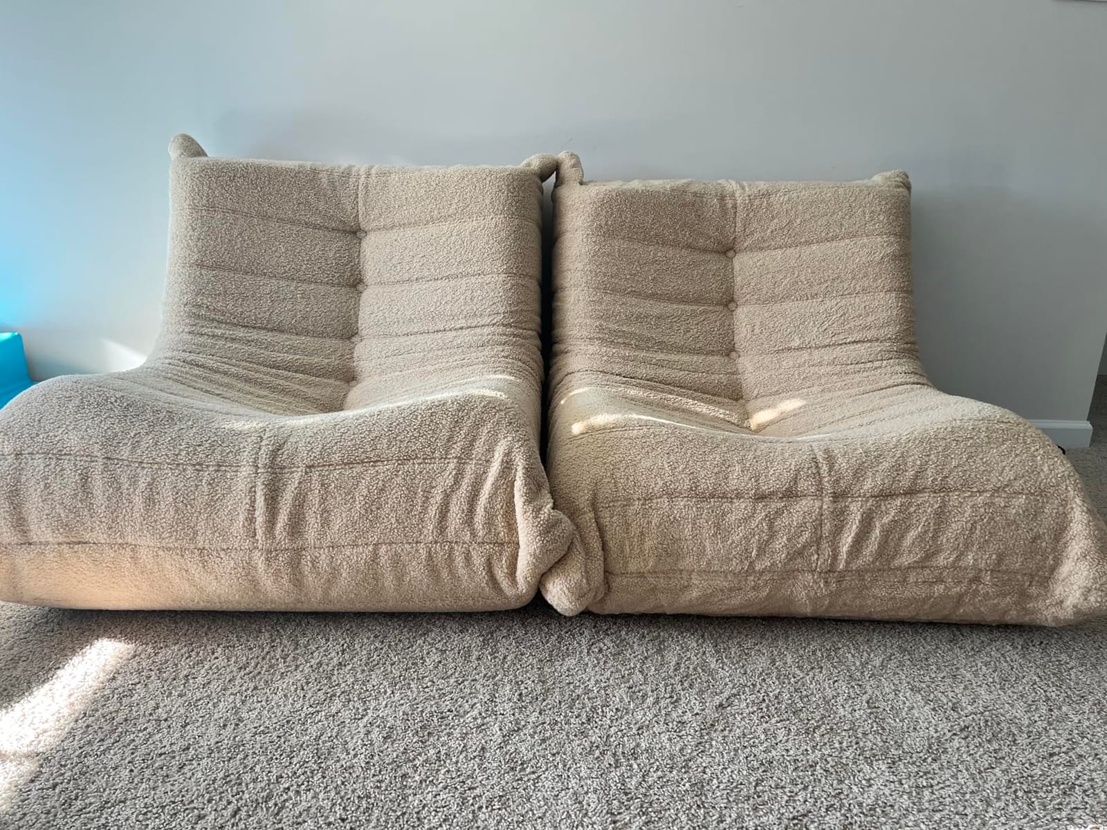 Hobestluk Big Bean Bag Chairs for Adults Fireside BeanBag Couch Togo Sofa | Ergonomic Design, Memory Foam, No Assembly, Faux Fur Fireside Lounge Floor Chair Back Support Bedroom | Bluegrey Plush Single customer photo 2