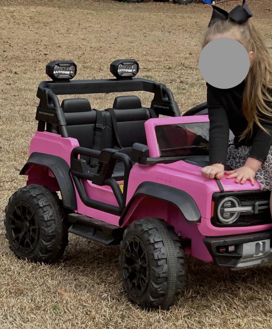 First Ride On Licensed Ford Bronco Raptor 24V 2 Seater Kids Ride on Toys, Battery Powered Electric Ride on Car, Remote Control Electric Car w/Led Lights, Music, High Low Speed (24V, White) customer photo 1