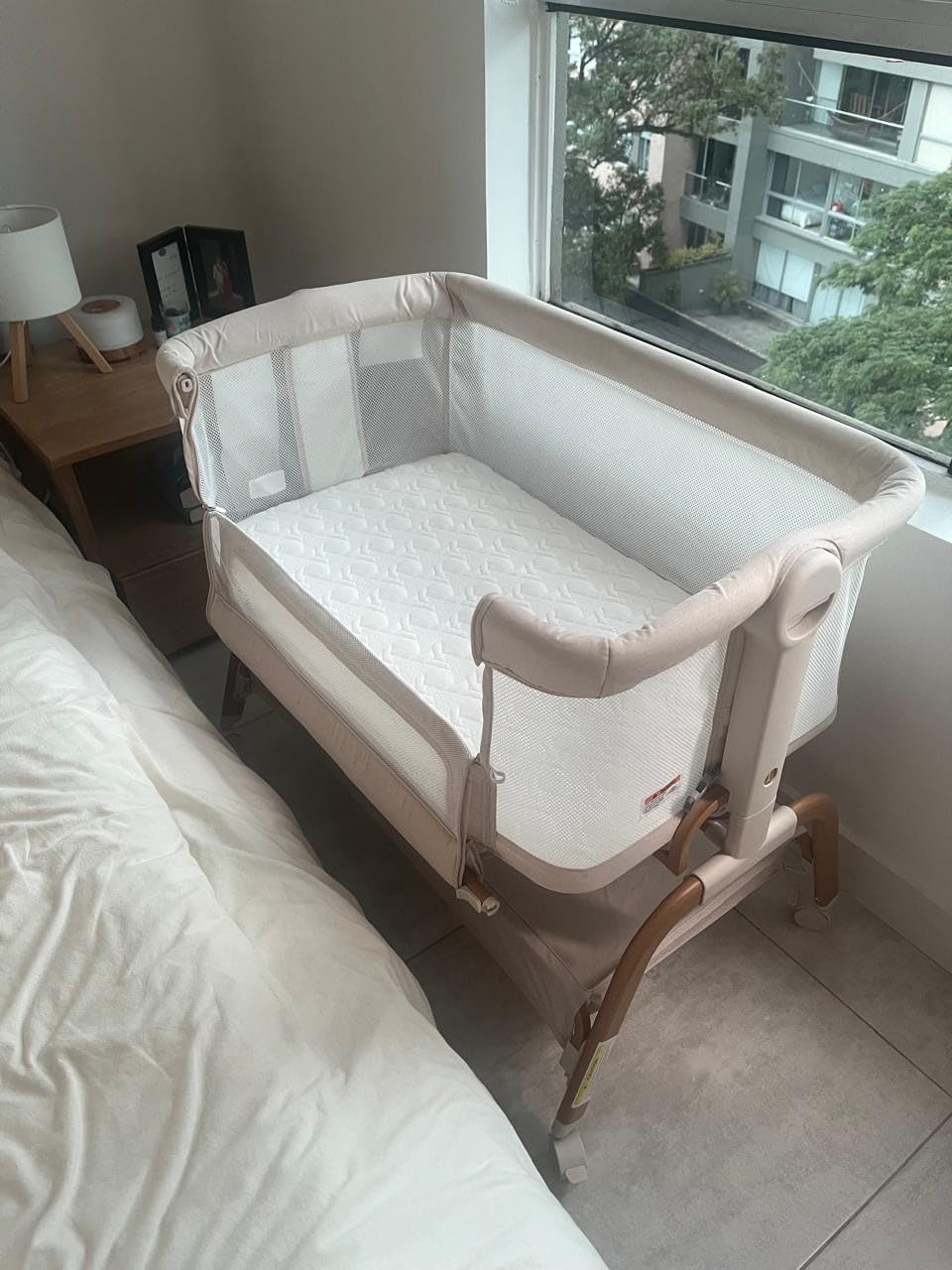 BabyBond Bassinet Bedside Crib, Stable and Secure Crib for Newborns, Beige | 3-in-1 Baby Bassinet Bedside Sleeper with Mattress and Sheet, Anti-Reflux, Full-Mesh Sides, 6-Height Adjustable customer photo 2