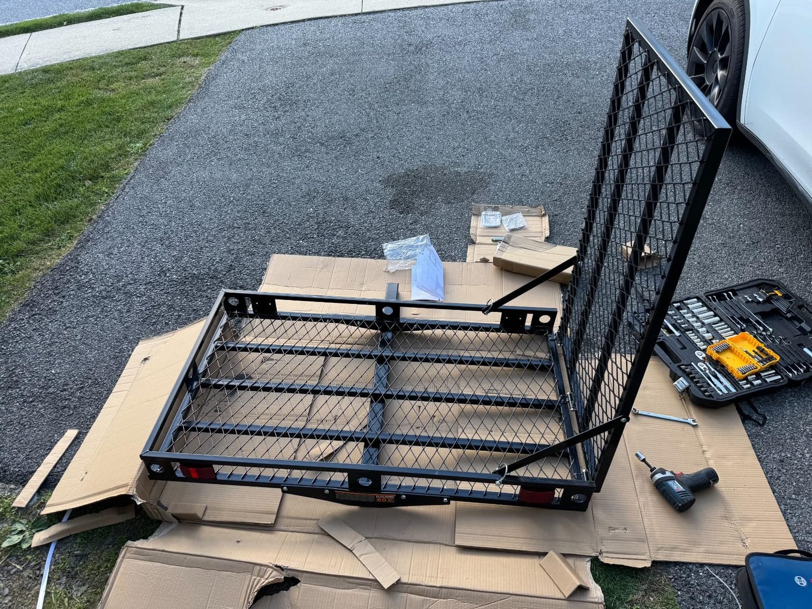 Mobility Scooter Carrier, 500 LBS Capacity Wheelchair Carrier Hitch Mount with Foldable Ramp, Stabilizer & Straps, Heavy-Duty Hitch Carrier for Mobility Scooter, Lawn Mower & Snow Blower customer photo 1