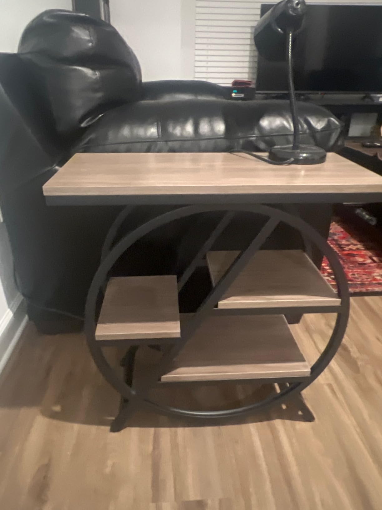 Tribesigns End Table for Living Room, 3-Tier Faux Marble Side Table with Storage, Wood Narrow Sofa Side Table with Geometric Metal Frame, Modern Nightstand and Bedside Table for Bedroom, Gold & White customer photo 2