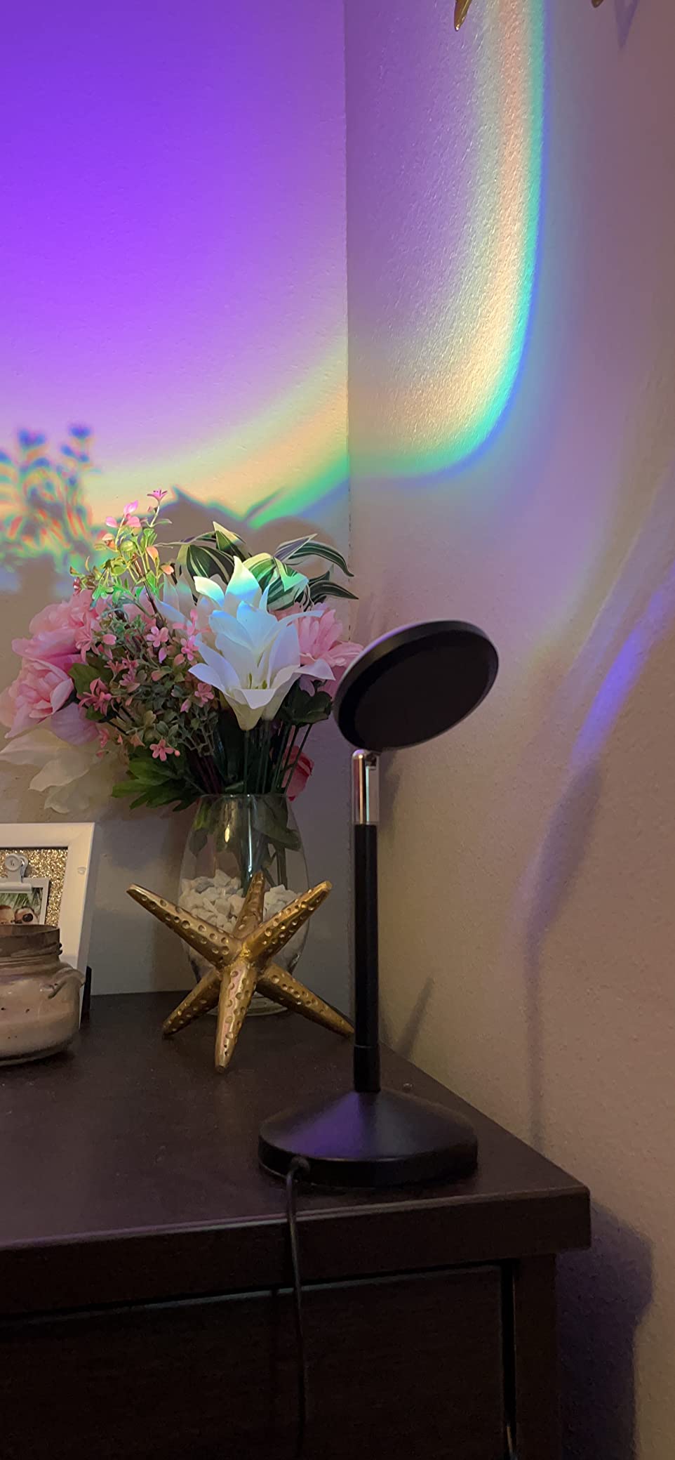 Sunset Lamp Night Light - 16 Colors & 4 Modes Sunset Projection Lamp with Remote, Color Changing Rainbow Sunlight Lamp, Romantic Visual Led Light Projector for Photography Room Decor customer photo 2