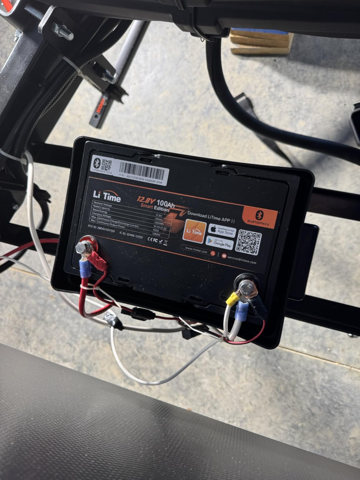 Litime 12V 100Ah Trolling Motor LiFePO4 Battery for Marine, Boat, Yacht | Bluetooth, Group 31, Max. 15000 Cycles, Low-Temp Protection, IP65 Waterproof, 100A BMS, 1280Wh Energy for RV, Camper, Solar customer photo 1