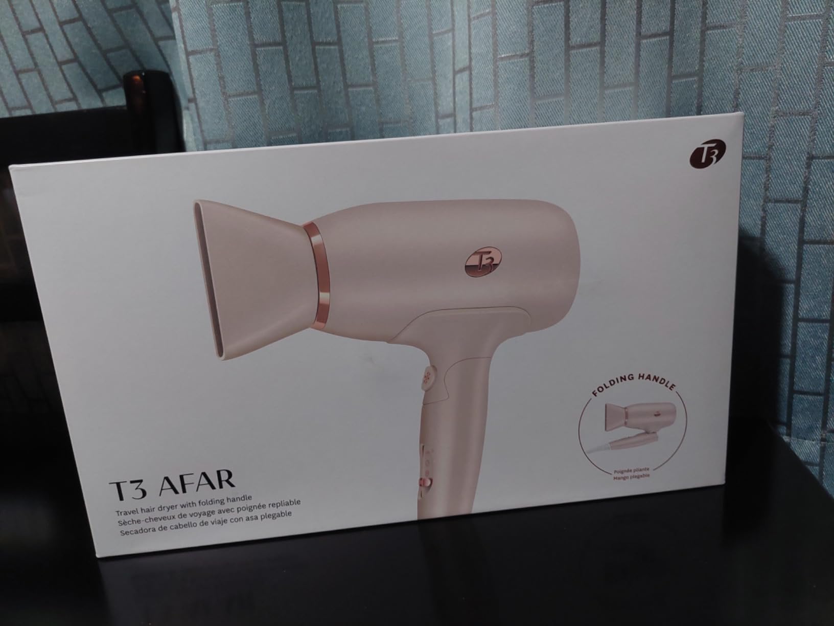 T3 Afar Lightweight Travel-Size Hair Dryer with Auto Dual Voltage, Folding Handle, Fast Drying, Lightweight and Ergonomic, Frizz Smoothing, Multiple Heat and Speed Combinations customer photo 1