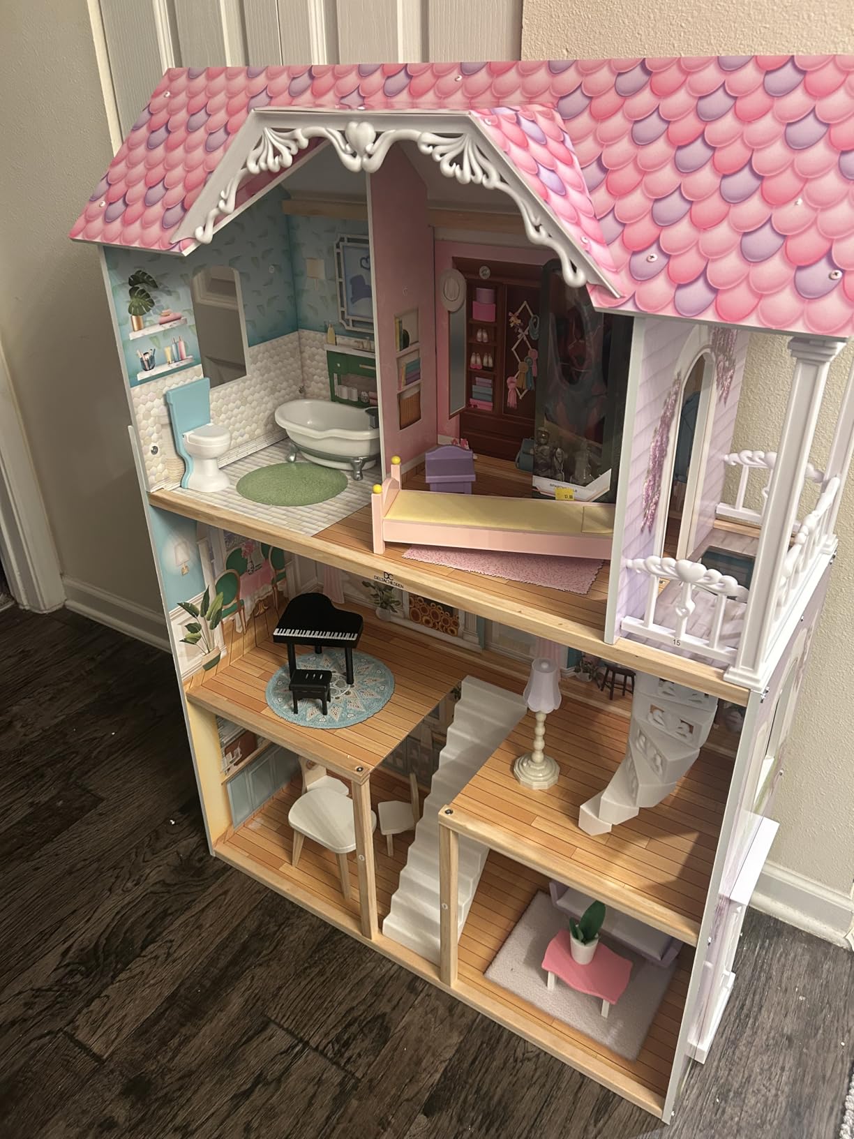 Delta Children MySize Dollhouse - Large 3-Story Dollhouse with 7 Rooms Includes 12 Accessories - Fits 12-inch Dolls - Pretend Play Dream Gift for Ages 3+ customer photo 2