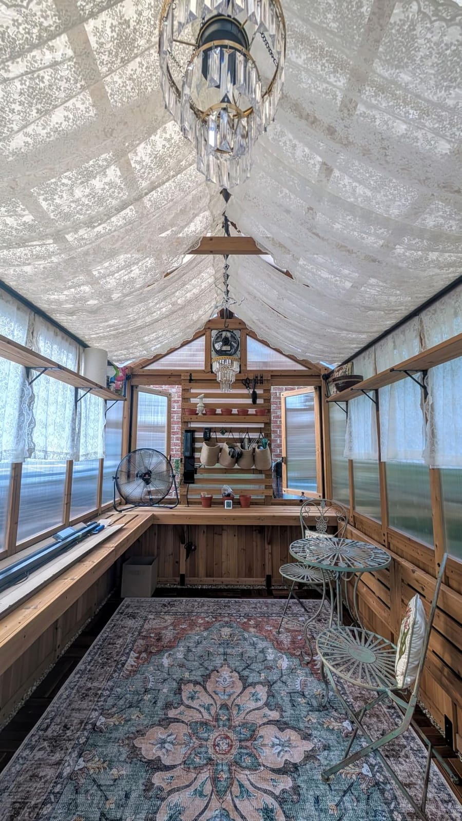 Backyard Discovery Bellerose 9' x 6' Cedar Wood and Polycarbonate Walk-in Greenhouse Kit with Pergola, Exhaust Fan, Windows, Hose Hook-Ups, PowerPort, Staging Shelves for Year-Round Outdoor Gardening customer photo 1