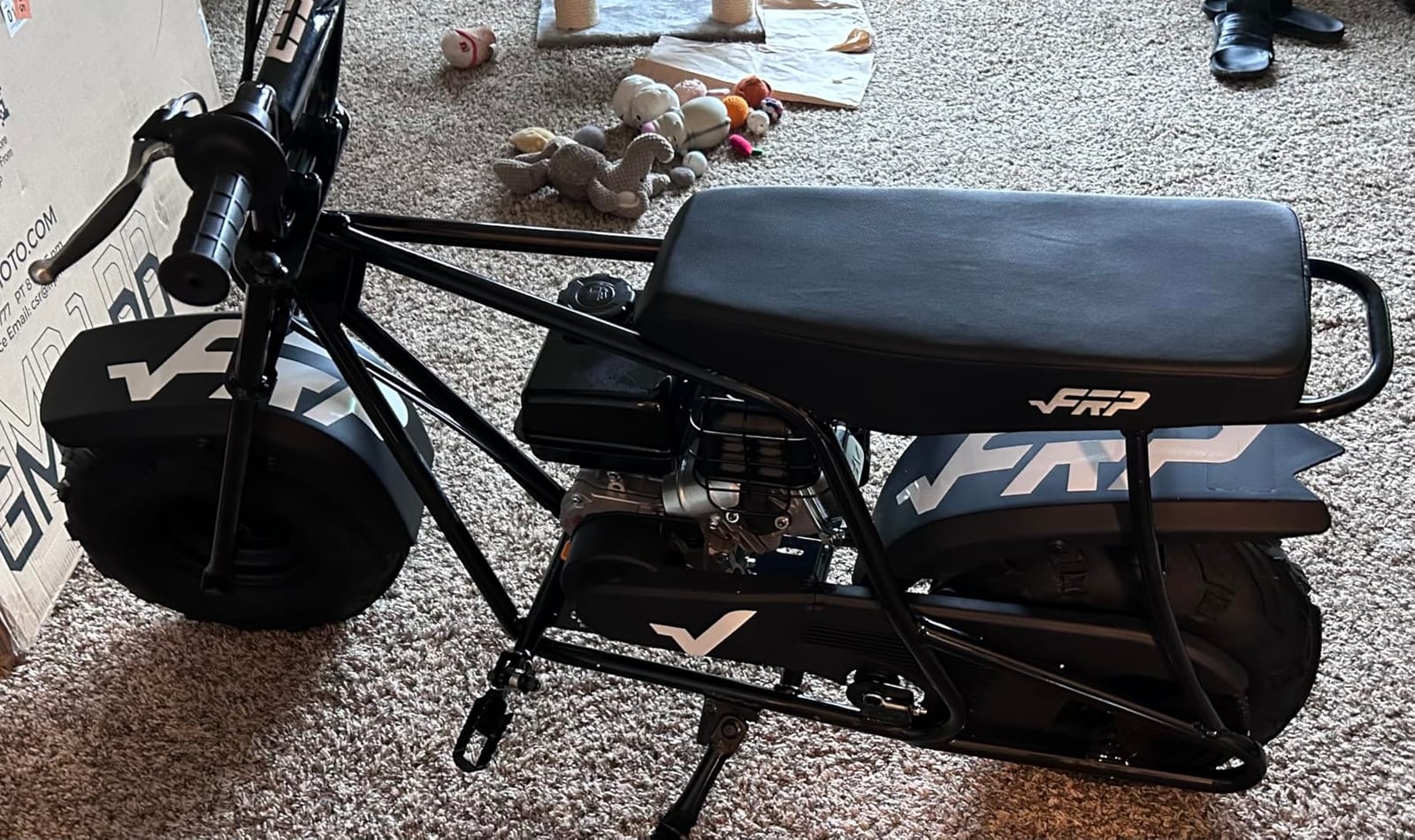 FRP Mini Dirt Bike GMB100 Max, 99CC Gas Powered Mini Bike 4-Stroke, Mini Bikes for Kids/Adult, W/LED Headlight, Goggles, Gloves and Neck Gaiter, Up to 28 Mph, Weight Support Up to 220 LBS (BLACK) customer photo 2