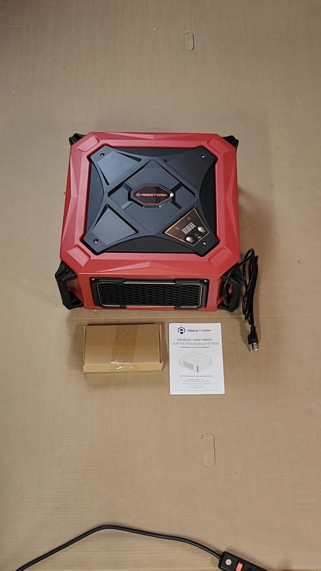 Abestorm 1080 CFM Intake Air Filtration System, 270 Degree Workshop Dust Collector with Remote Control, Ceiling Mounted for Woodworking Shops and Garage, 2-speed Adjustment, DecDust 1080 customer photo 1